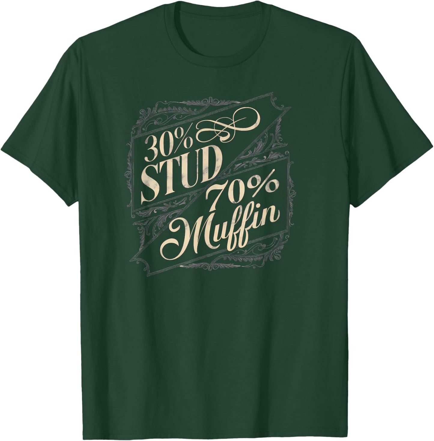 30% Stud 70% Muffin Vintage Retro Funny Joke Sarcasm T-Shirt - T-Shirt | Forest