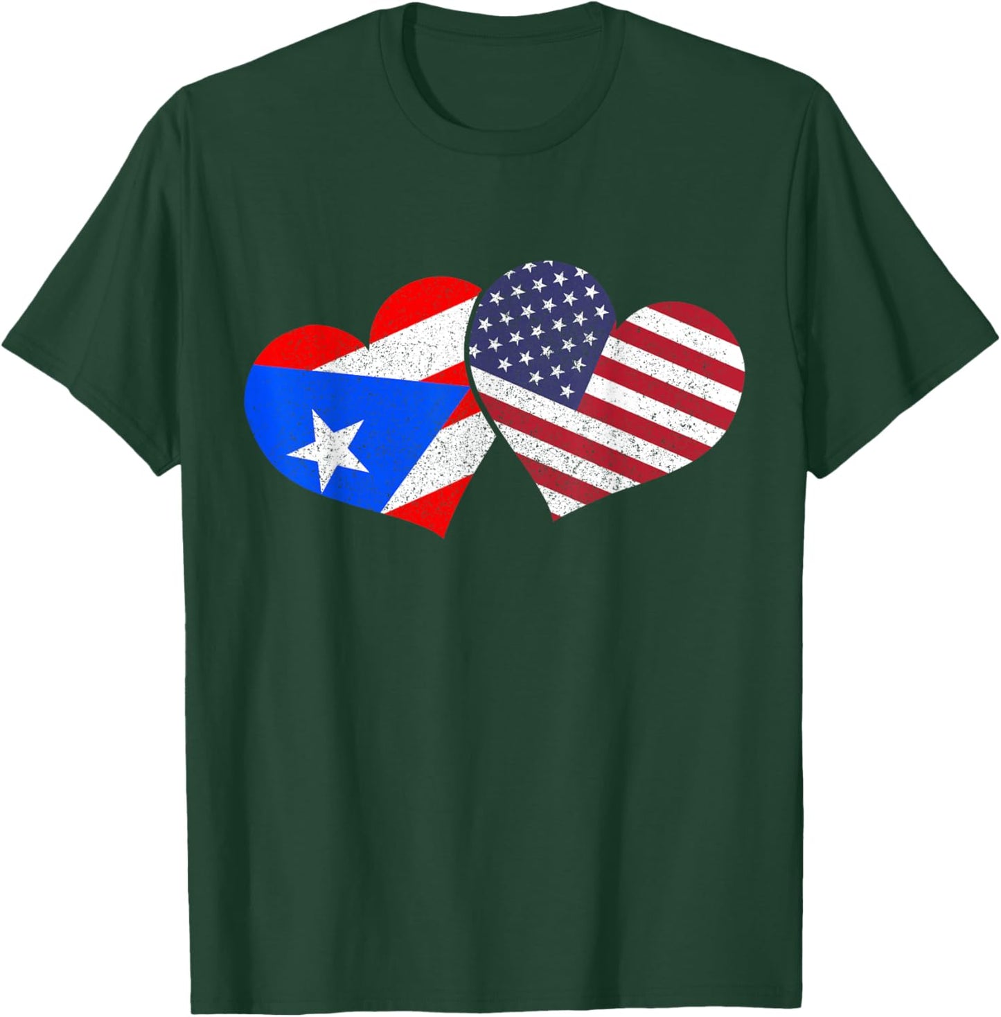 Puerto Rico & USA Pride Patriotic Puerto Rican American Flag T-Shirt - T-Shirt | Forest