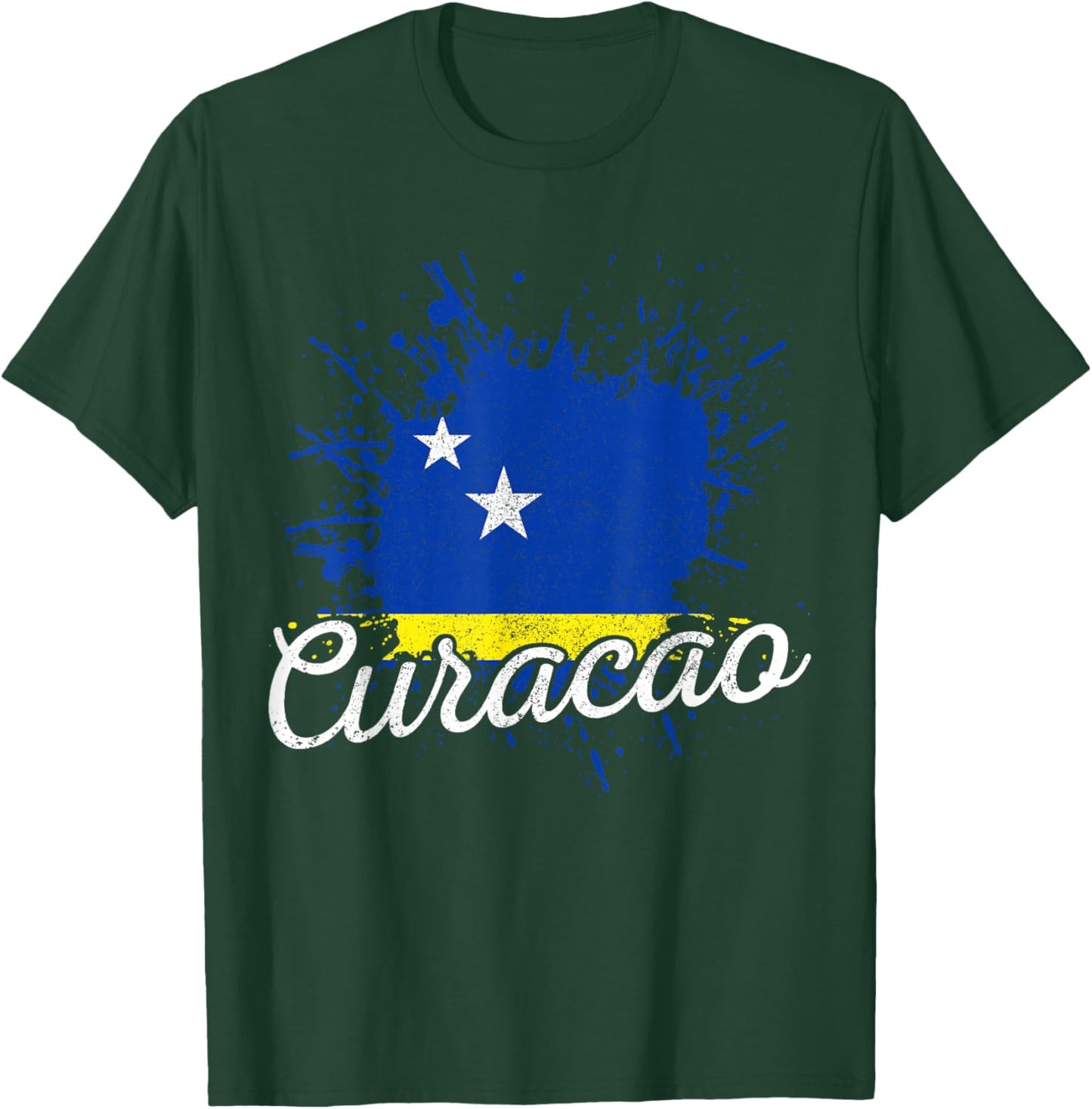 Curacao Flag Vintage Caribbean Souvenir T-Shirt - T-Shirt | Forest