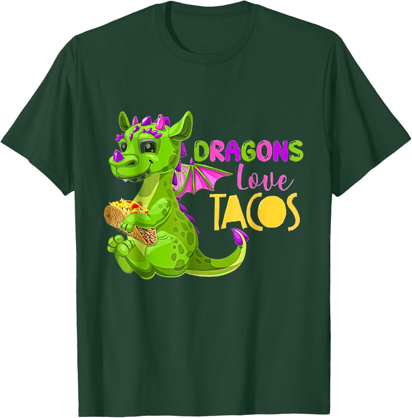 Dragons Love Tacos Adult Kids Dragon Lovers Gifts T-Shirt - T-Shirt | Forest