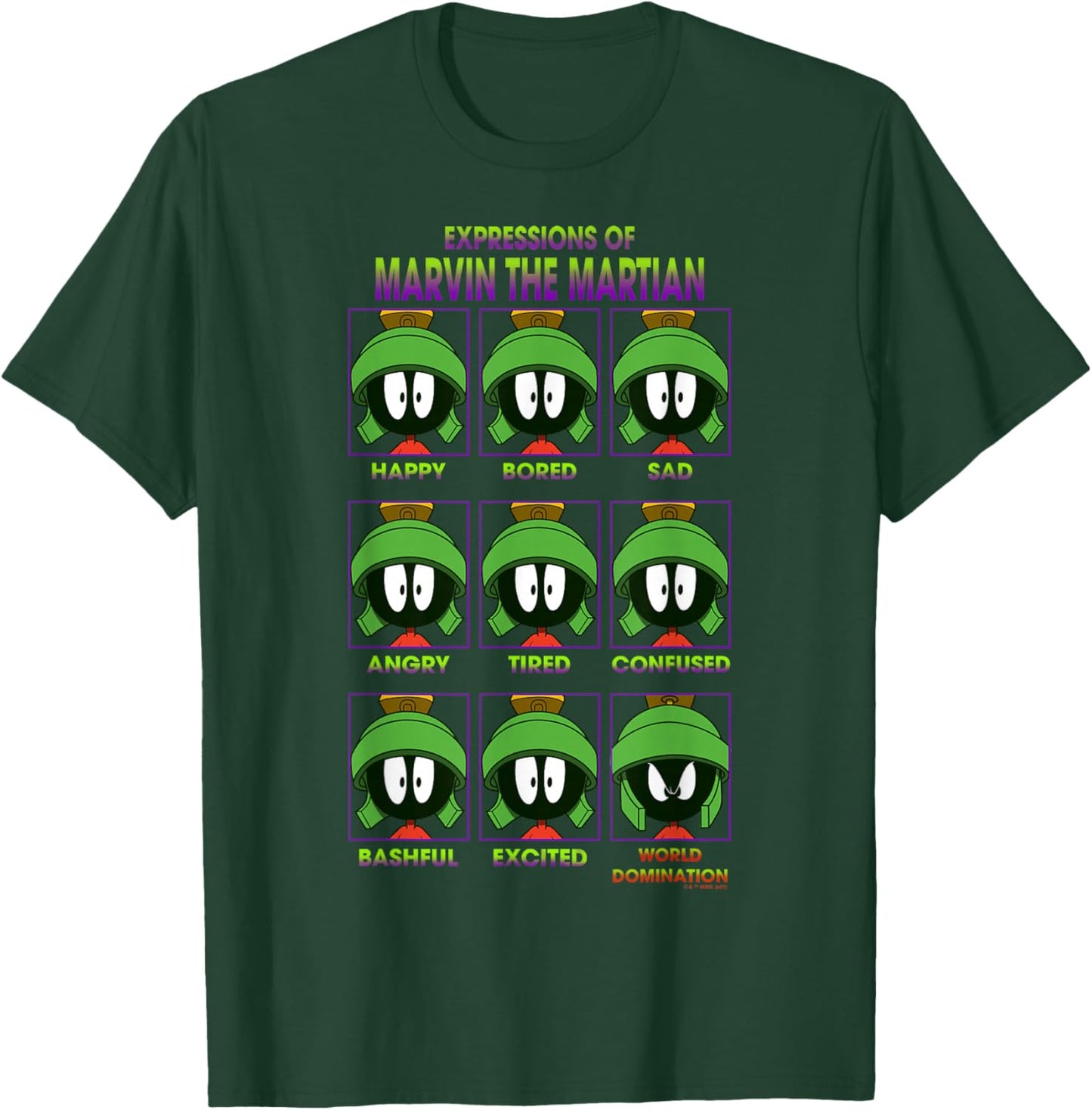 Looney Tunes Expressions of Marvin The Martian Poster Small T-Shirt - T-Shirt | Forest