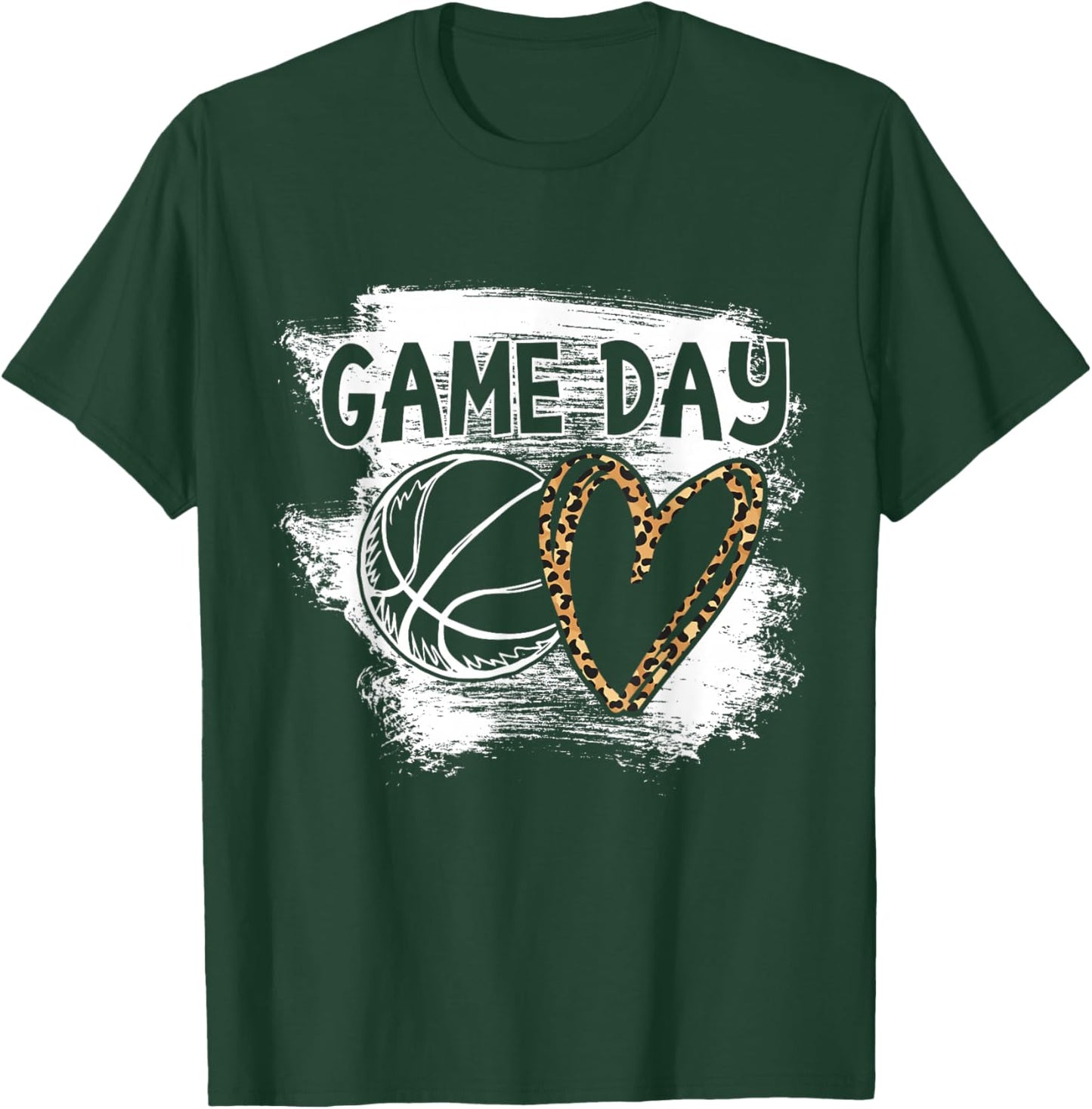 Basketball Player Game Day Leopard Cheetah Basketball Fan Small T-Shirt - T-Shirt | Forest