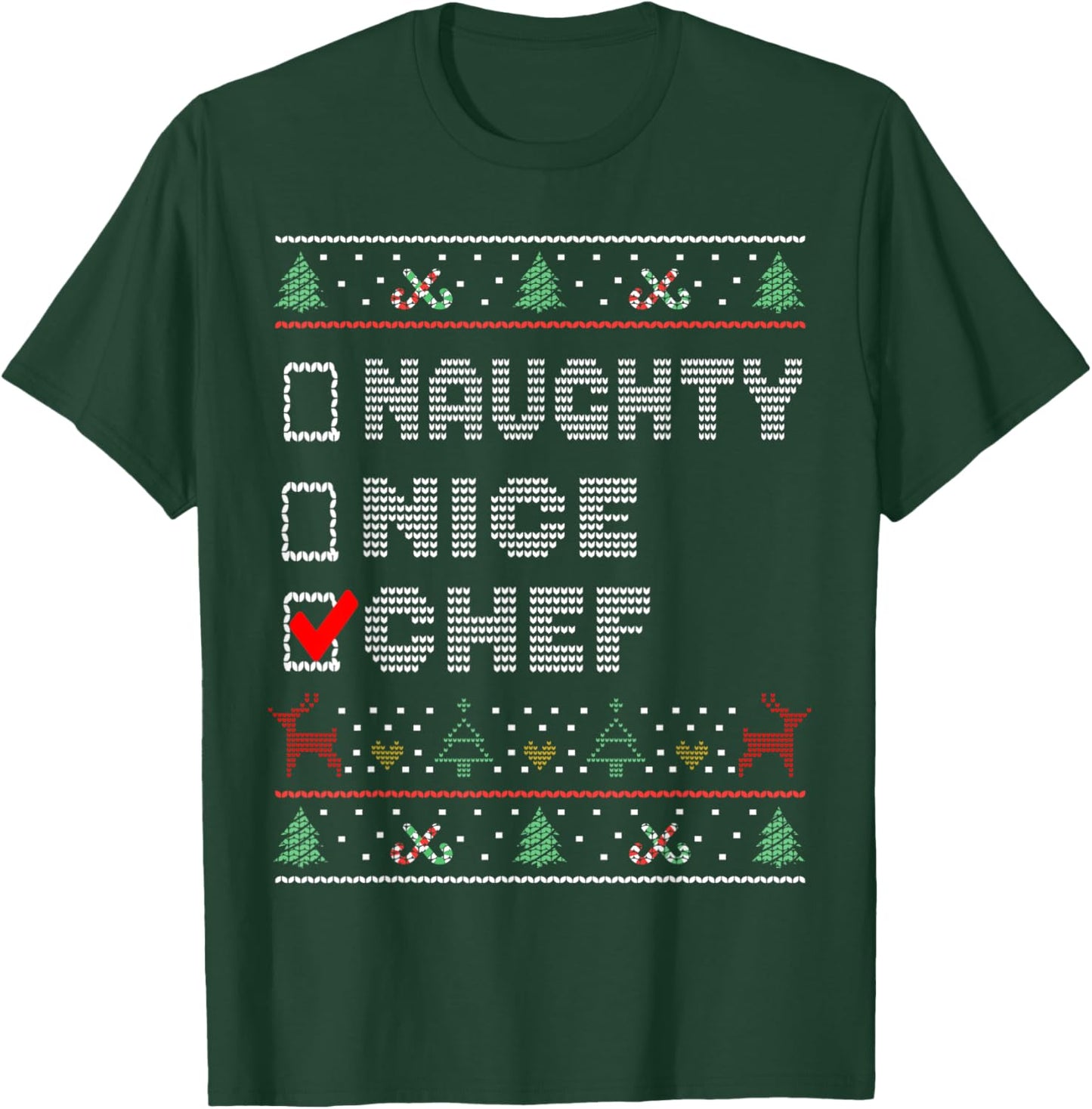 Naughty Nice Chef, Matching Christmas Group Pajama T-Shirt - T-Shirt | Forest