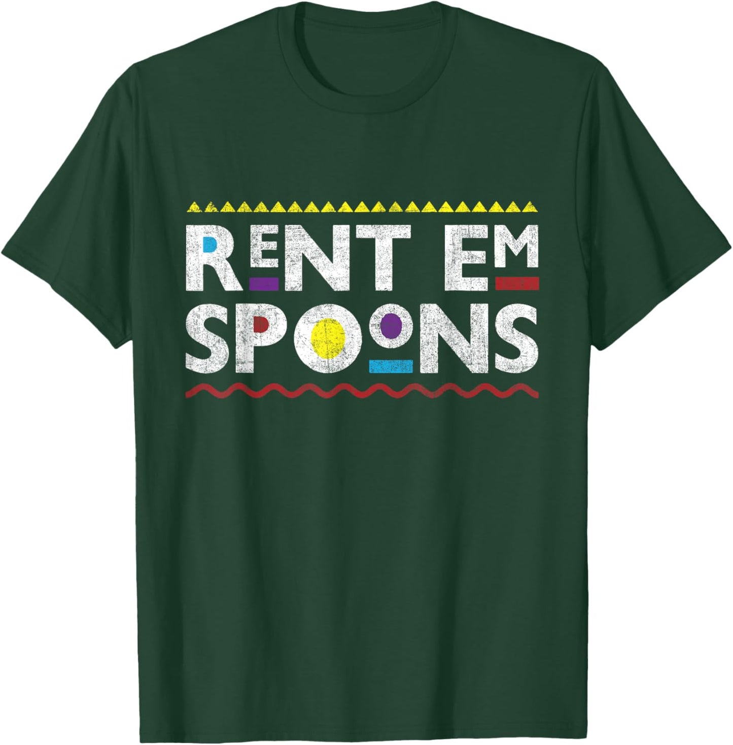 Rent Em Spoons | 90's style African T-Shirt - T-Shirt | Forest