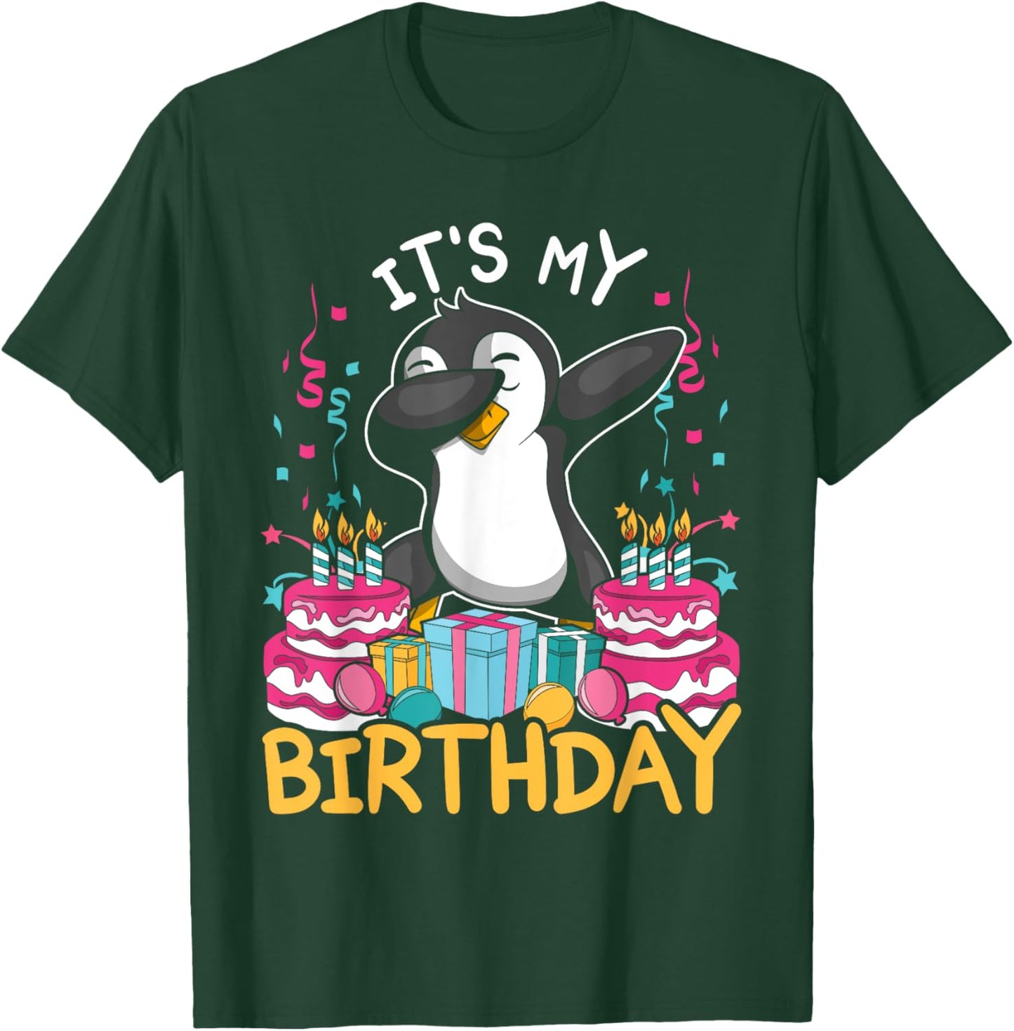Its My Birthday Animal Kids Cake Gift Funny Dabbing Penguin T-Shirt - T-Shirt | Forest