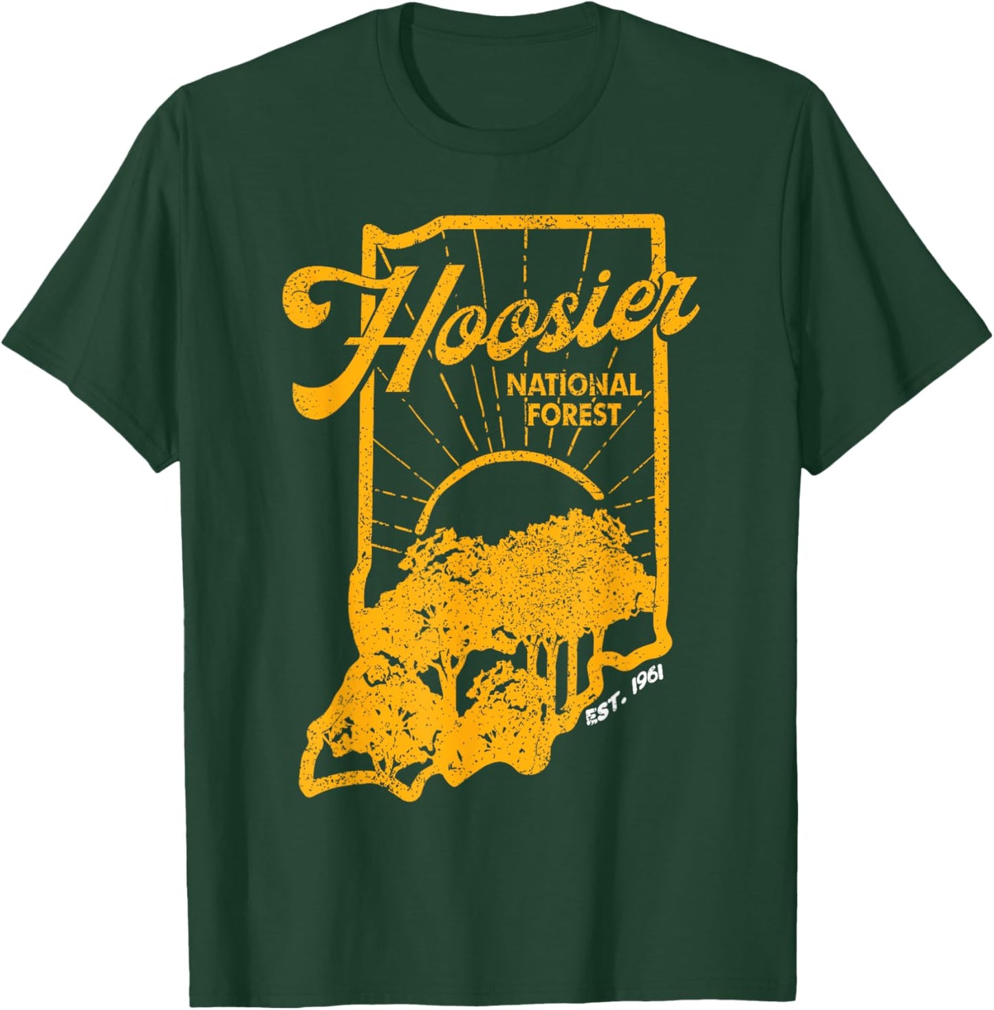 Indiana State Hoosier National Forest Retro Vintage T-Shirt - T-Shirt | Forest