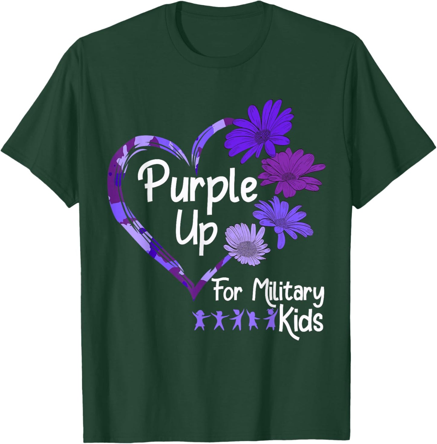 Purple Up for Military Kids - Sunflower Military Child Month Small T-Shirt - T-Shirt | Forest