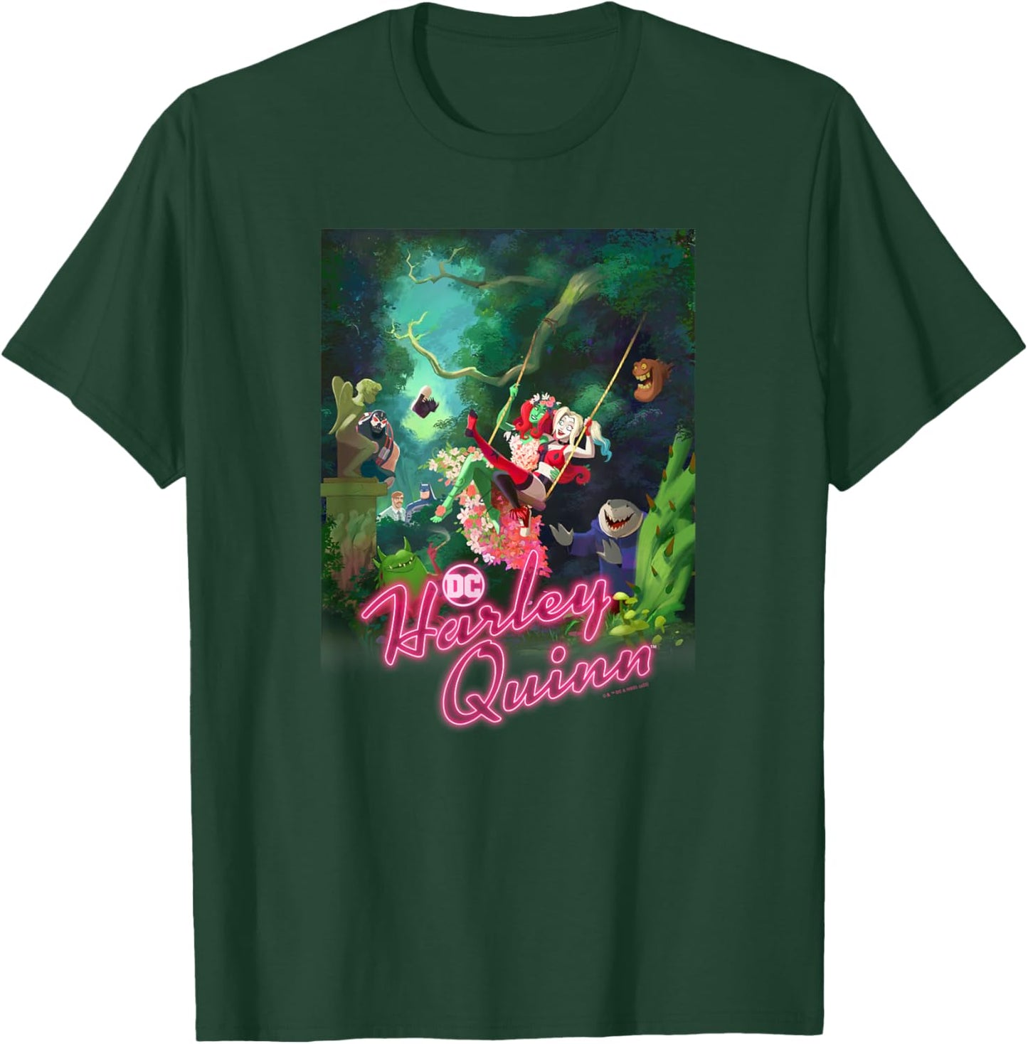 DC Comics Harley Quinn Nature Group Poster T-Shirt - T-Shirt | Forest