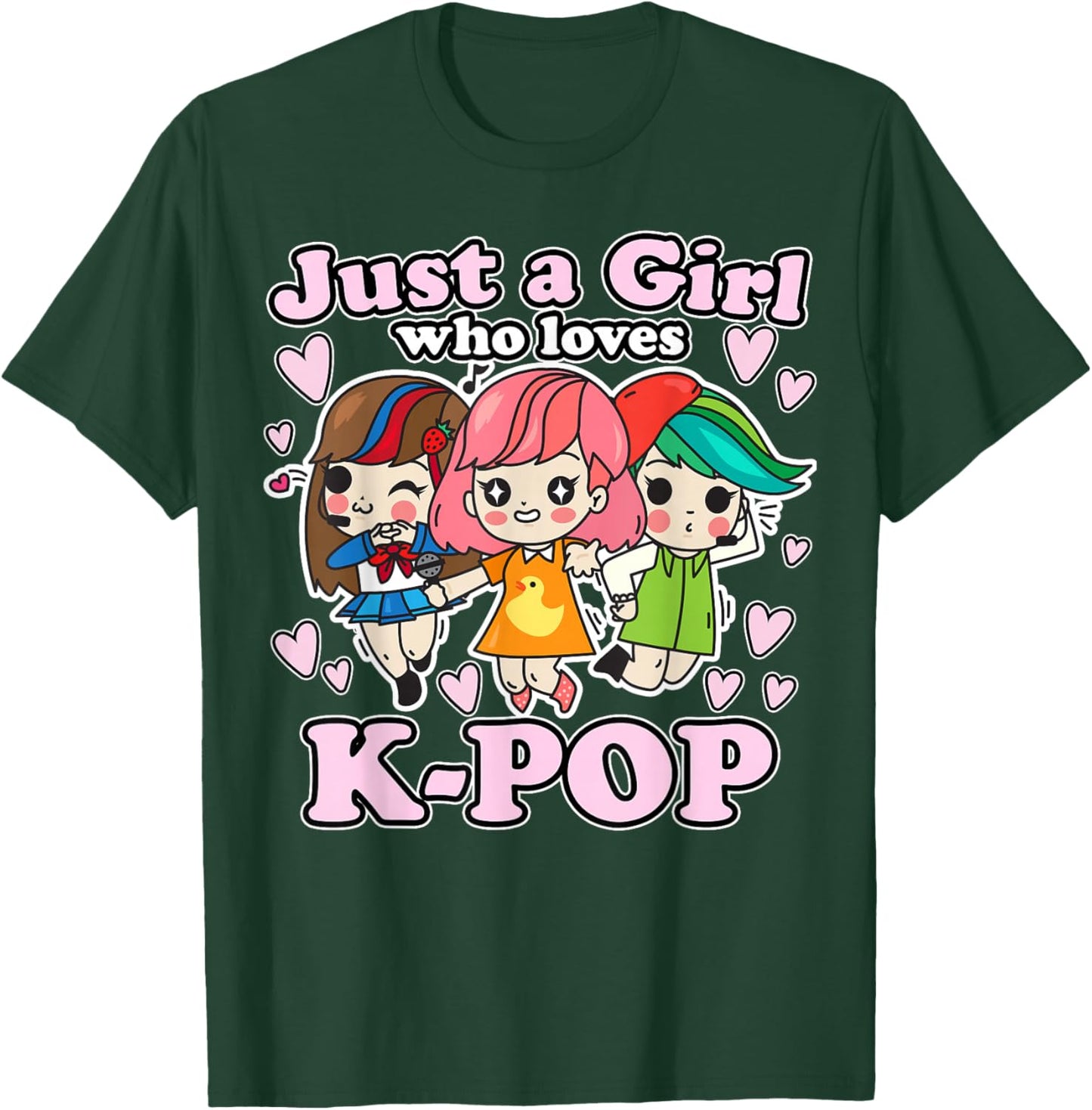 K-Pop Korean Popular Music Saranghae Merchandise -Adults Black Cotton Blend K-Pop themed T-Shirt - T-Shirt | Forest