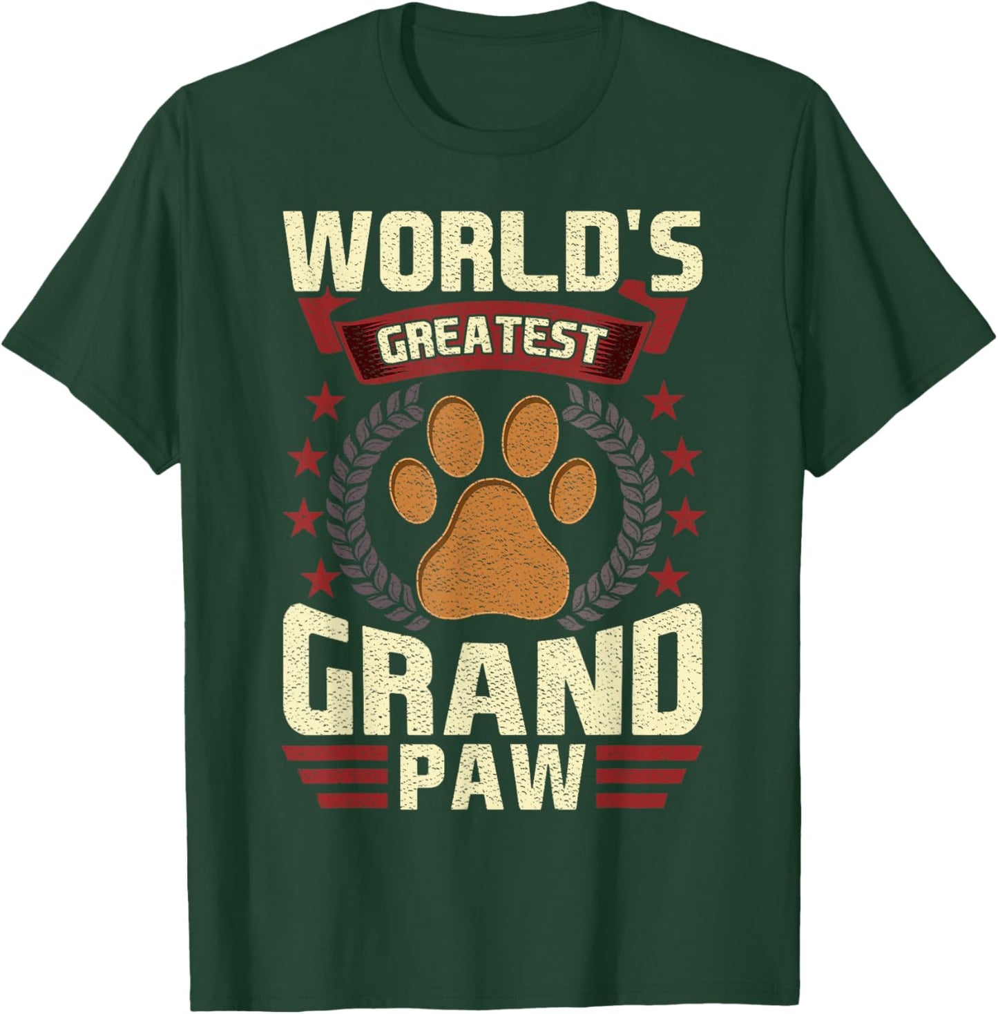 World's Greatest Grandpa Shirt Grand Paw Dog Lover GrandPaw T-Shirt - T-Shirt | Forest