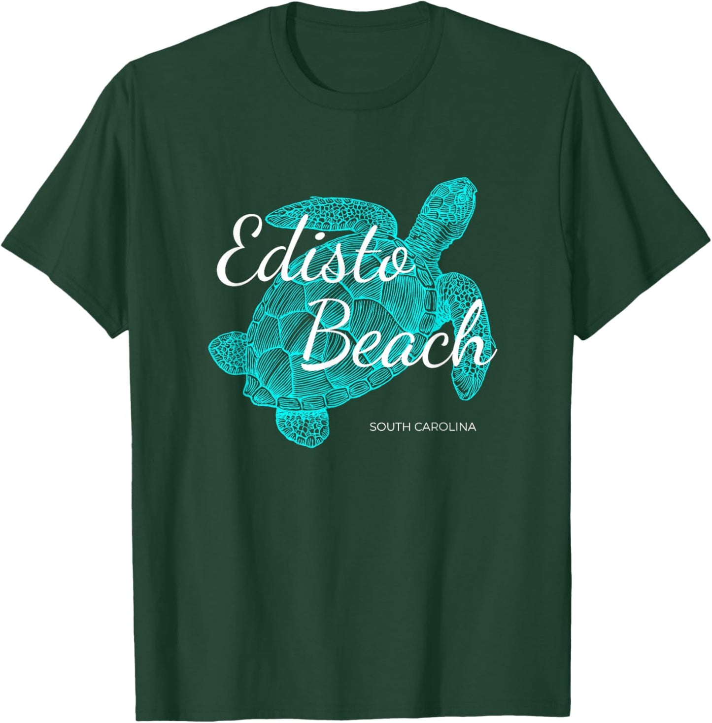 Edisto Beach South Carolina Vacation With A Turtle Graphic T-Shirt - T-Shirt | Forest