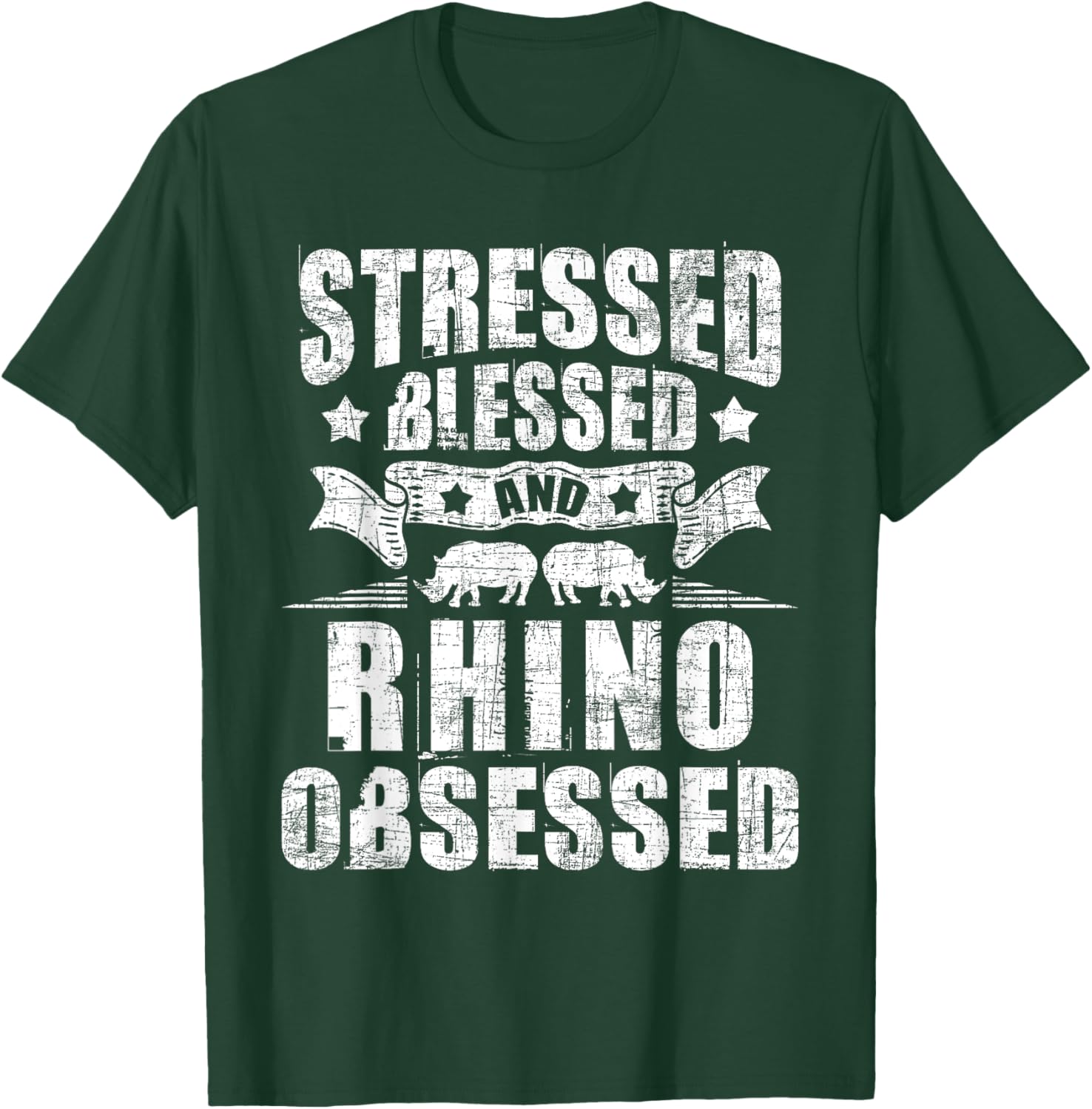 Rhino Obsessed - Safari Animal Lover Rhinoceros Zoologist T-Shirt - T-Shirt | Forest