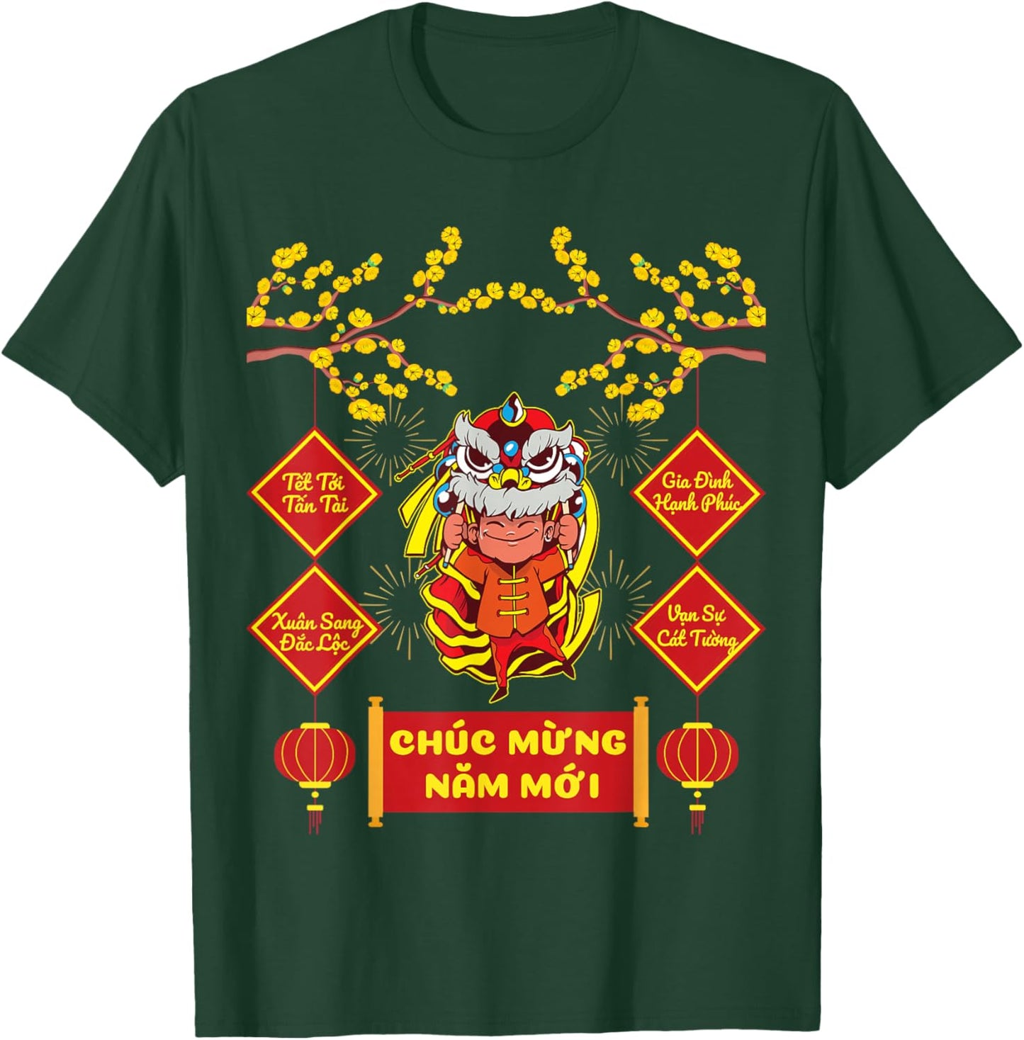 Vietnamese New Year Red Envelopes 2026 Chuc Mung Nam Moi Kid T-Shirt - T-Shirt | Forest