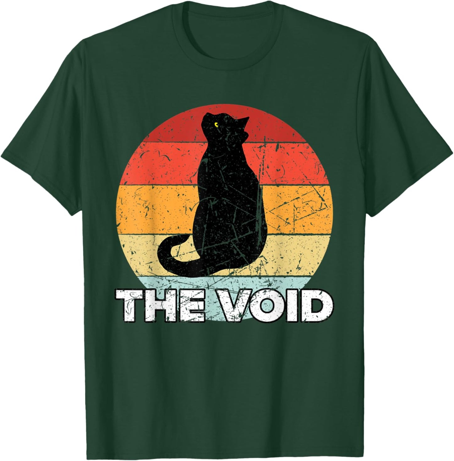 Black Cat The Void Vintage Sunset Kitty Cat Mom Dad Women T-Shirt - T-Shirt | Forest