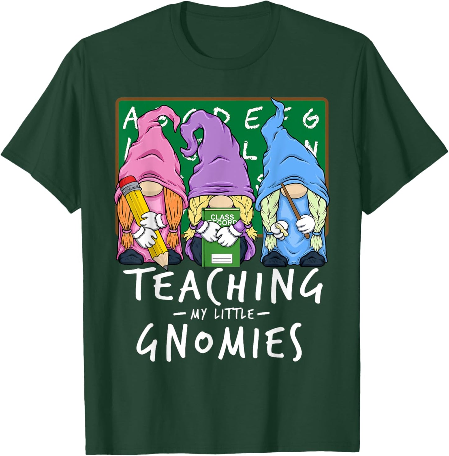 Teaching My Little Gnomies with Gnome for Teacher Women T-Shirt - T-Shirt | Forest