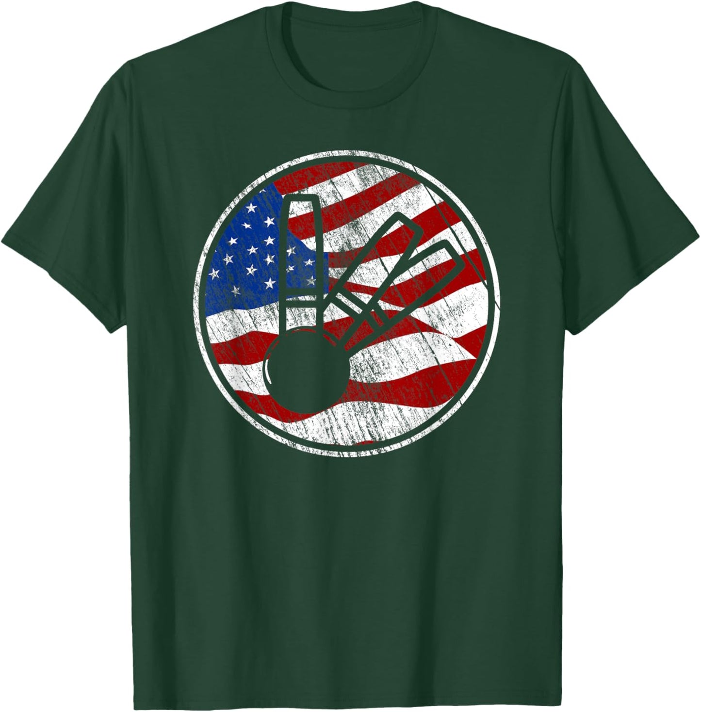Candlepin Bowling American Flag - Vintage Candlepin Bowling T-Shirt - T-Shirt | Forest