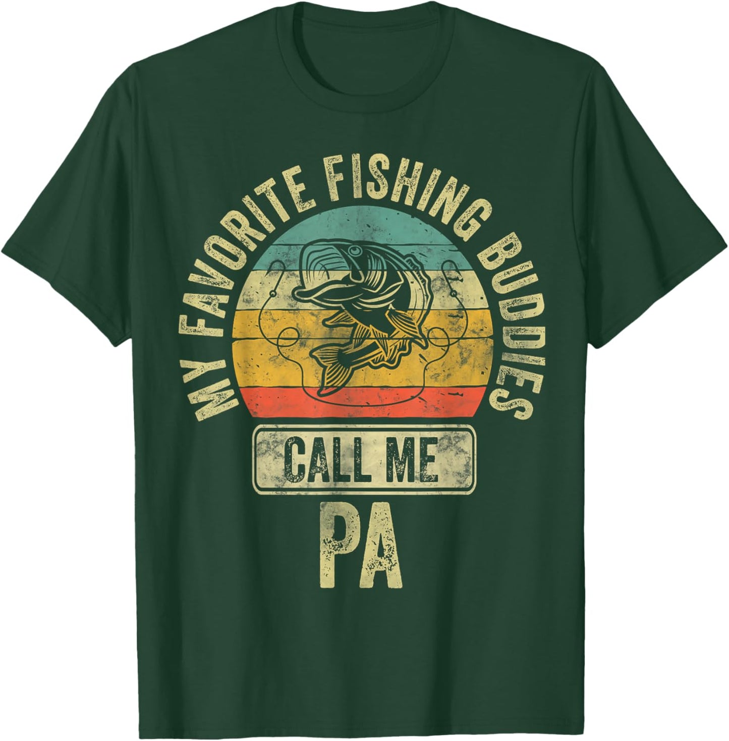 My Favorite Fishing Buddies Call Me Pa Shirt Fisherman T-Shirt - T-Shirt | Forest