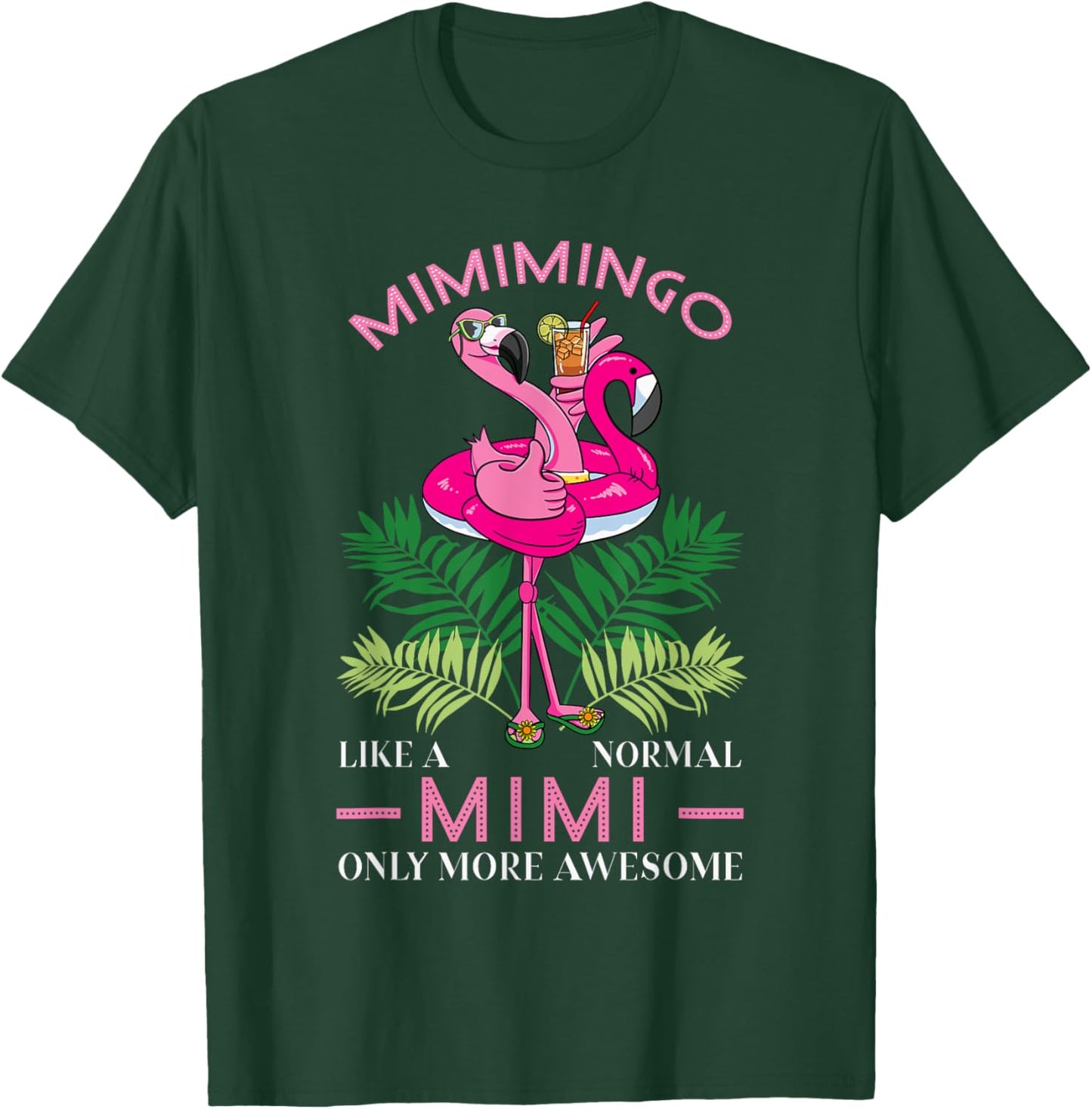 Mimimingo Grandmother Flamingo Lover Gramma Grandma Granny T-Shirt - T-Shirt | Forest
