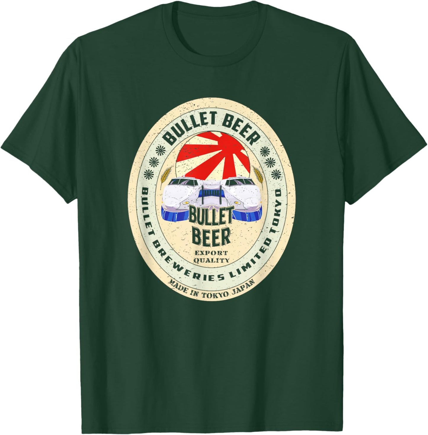 Bullet Train Shinkansen Beer Tokyo Japan T-Shirt - T-Shirt | Forest