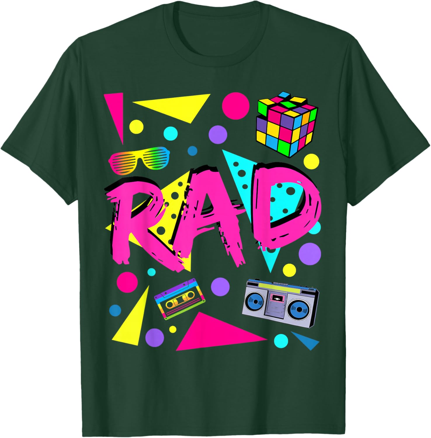 Rad 1980s Vintage Eighties Costume Party T-Shirt - T-Shirt | Forest