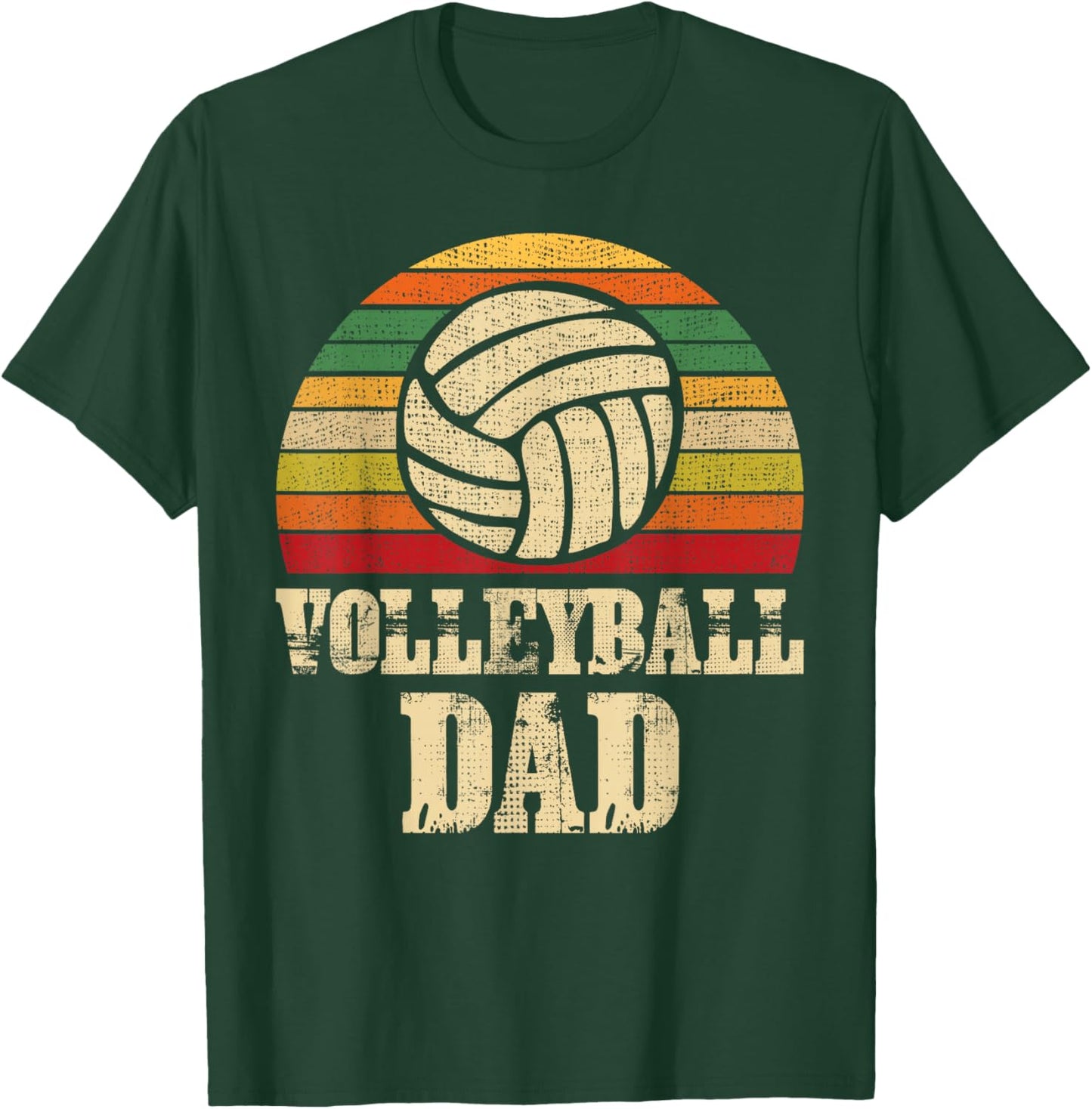 Vintage Retro Volleyball Dad Father's Day Present T-Shirt - T-Shirt | Forest