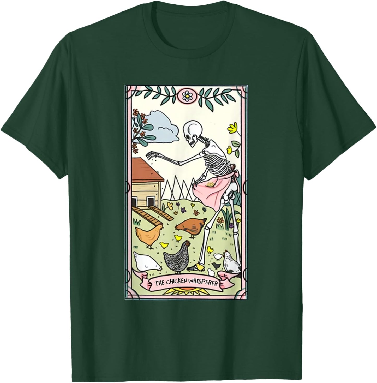 The Chicken Whisperer Tarot Card Crazy Chicken Lady Farmer T-Shirt - T-Shirt | Forest