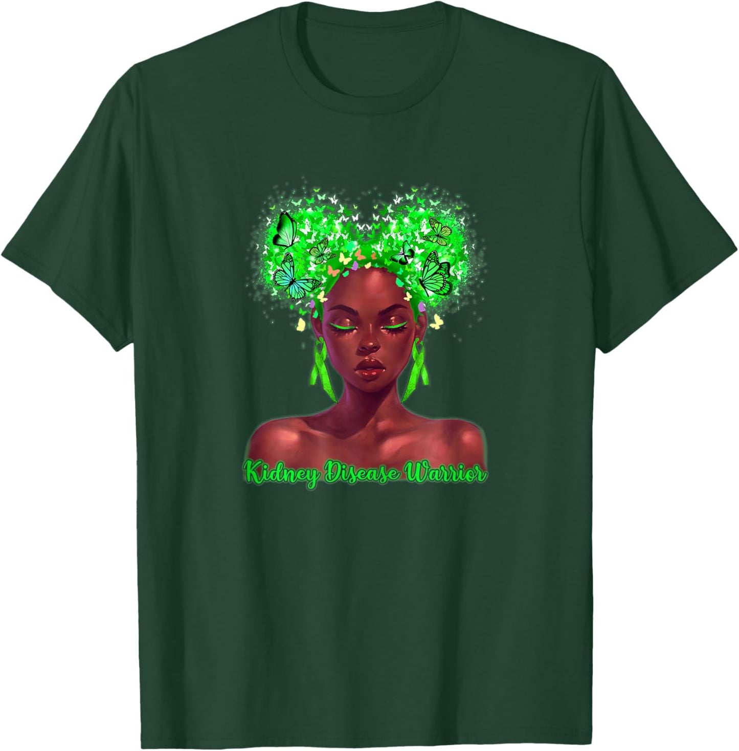 Kidney Disease Warrior Melanin Awareness T-Shirt - T-Shirt | Forest