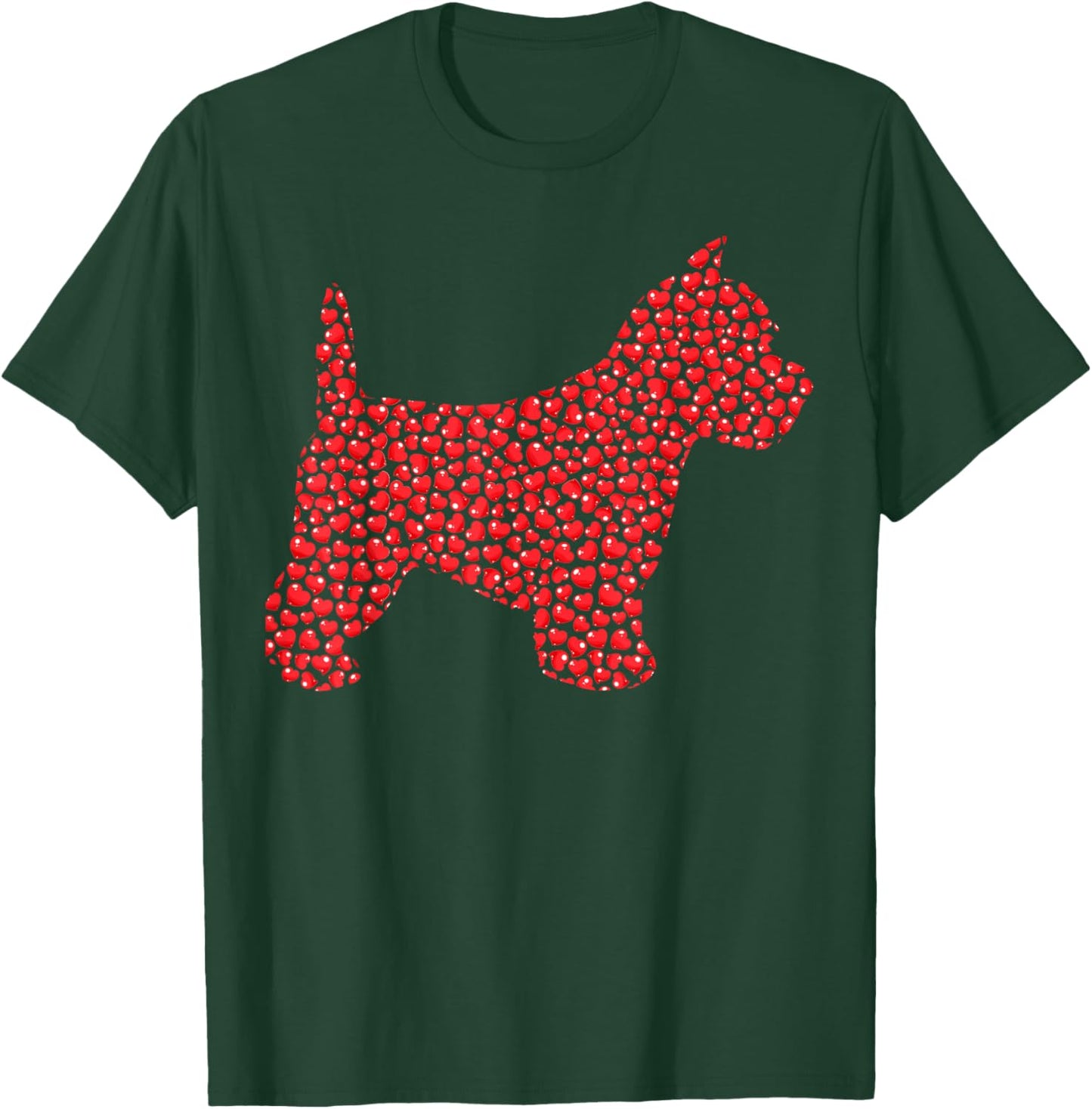 Funny Westie Dog Lover Hearts Love Westie Valentine T-Shirt - T-Shirt | Forest