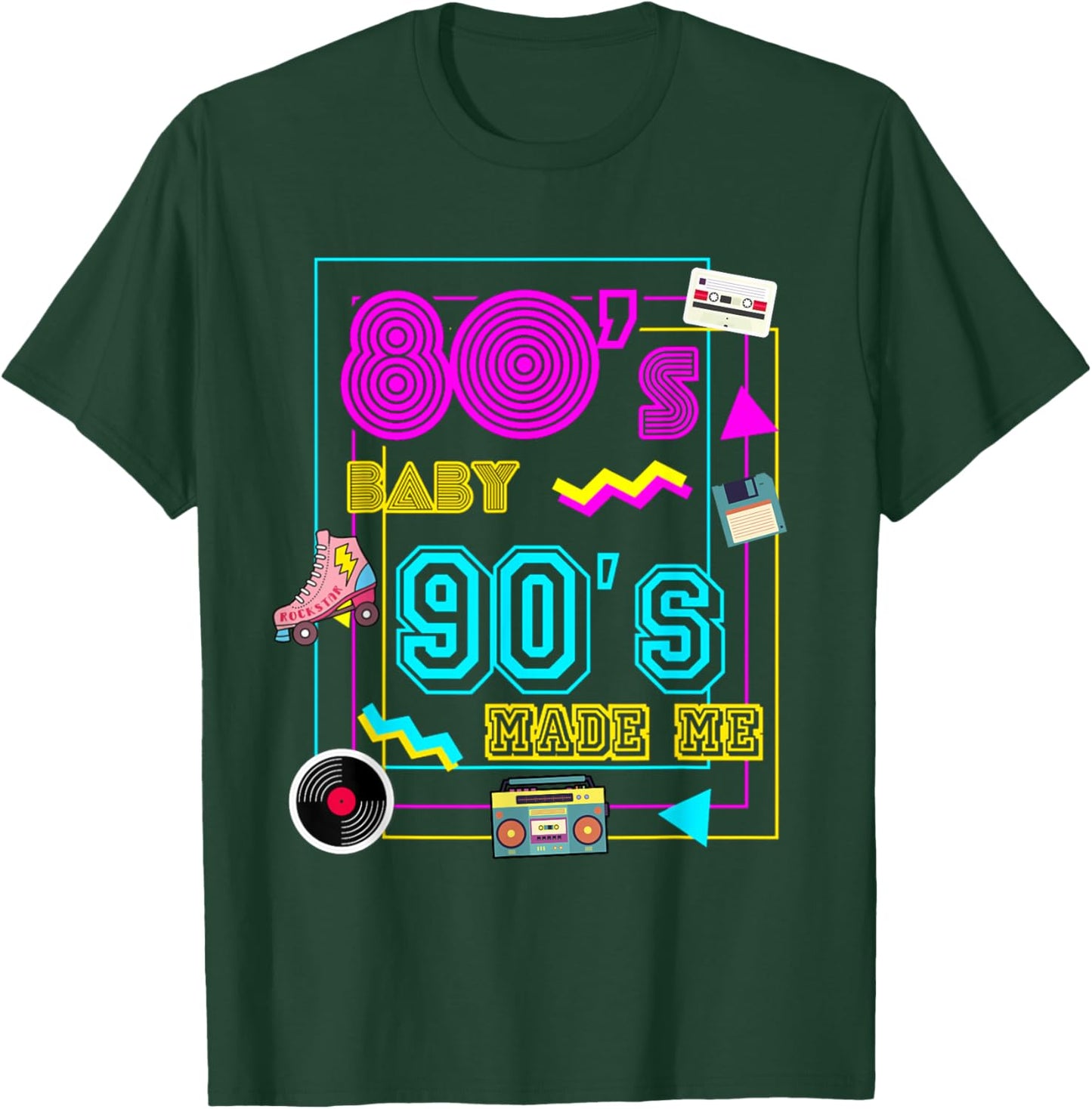 1980s 80's Baby 1990s 90's Outfit Costume Retro Party Theme T-Shirt - T-Shirt | Forest