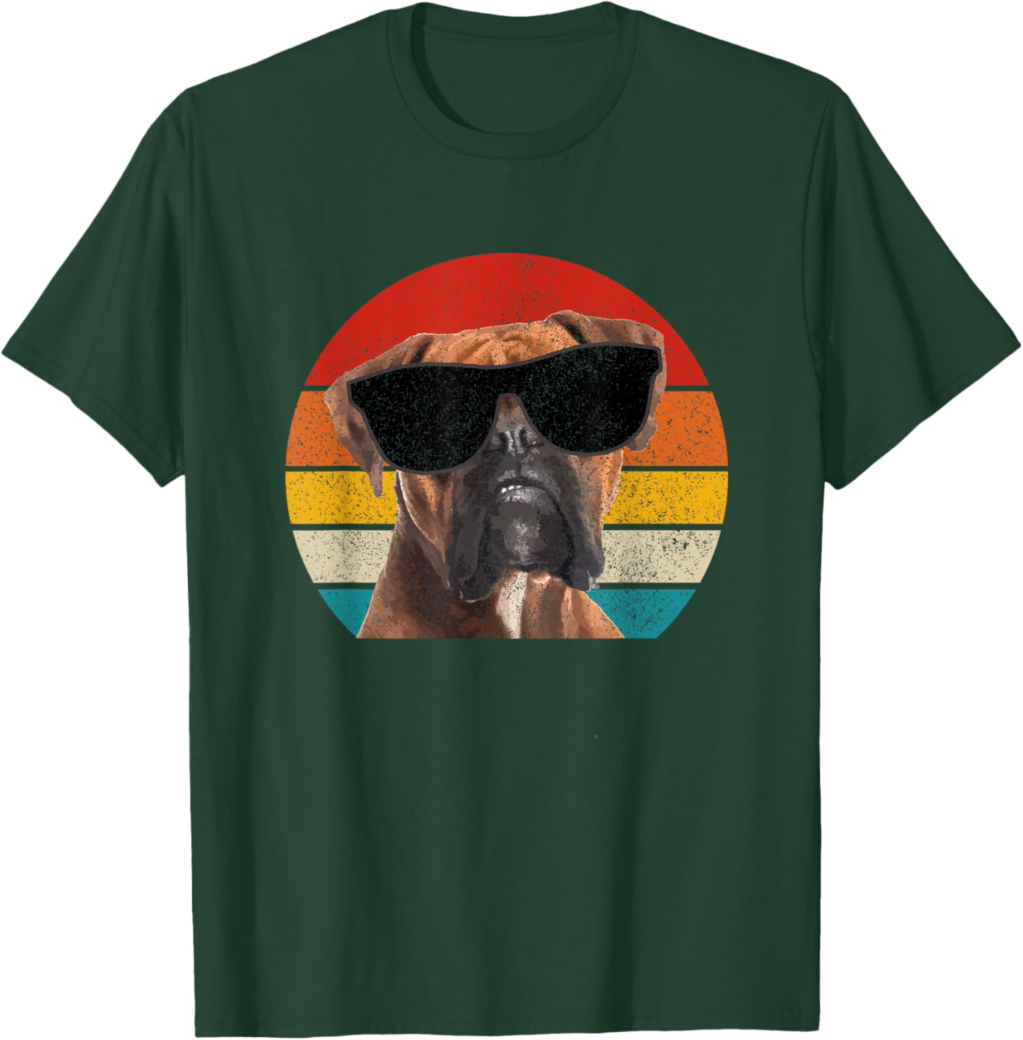 Boxer Dog Sunglasses Vintage Funny Dog Men Women Kids T-Shirt - T-Shirt | Forest