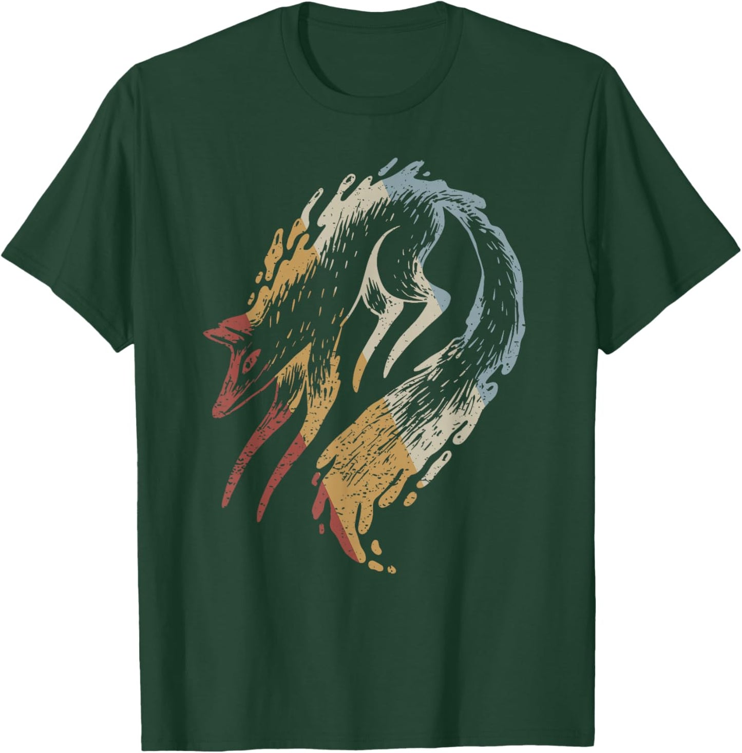 Fox Retro Style Vintage T-Shirt - T-Shirt | Forest