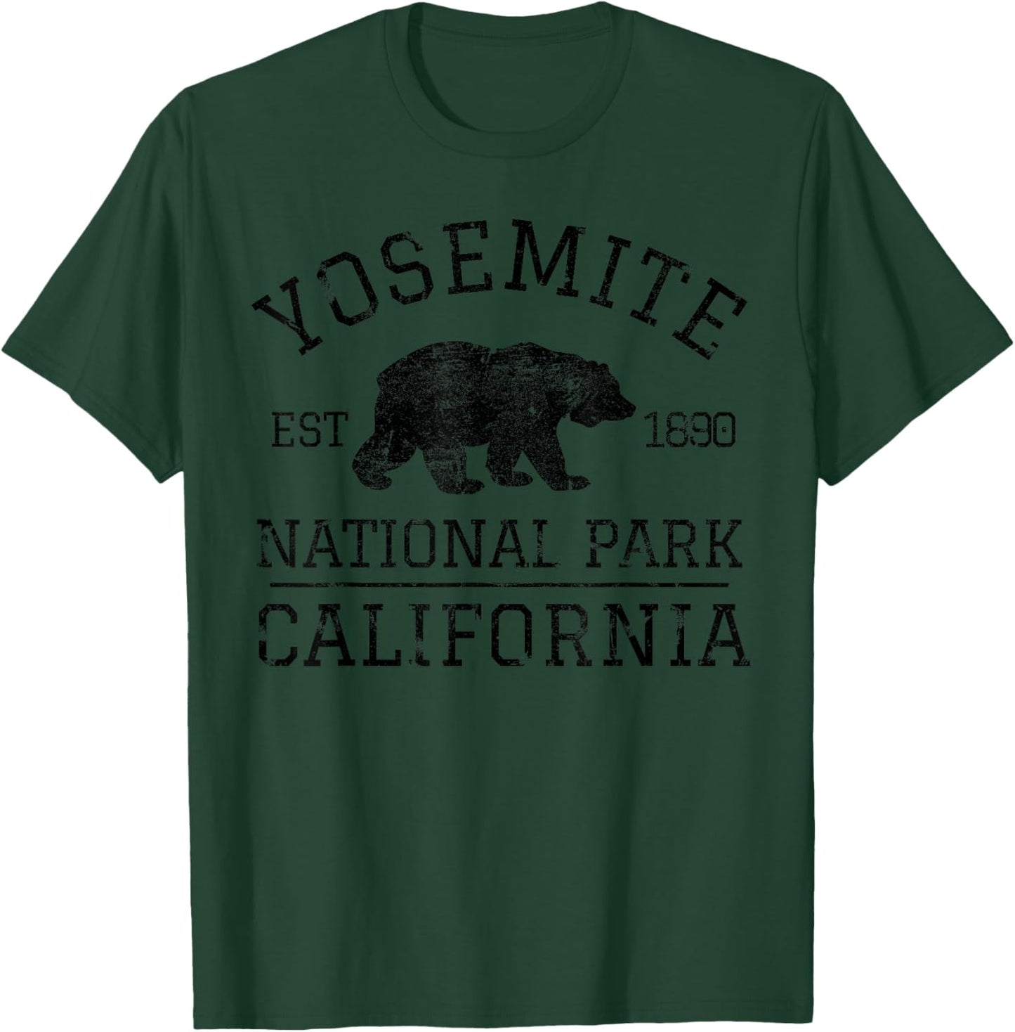 Yosemite National Park California Bear Nature Hiking Vintage T-Shirt - T-Shirt | Forest