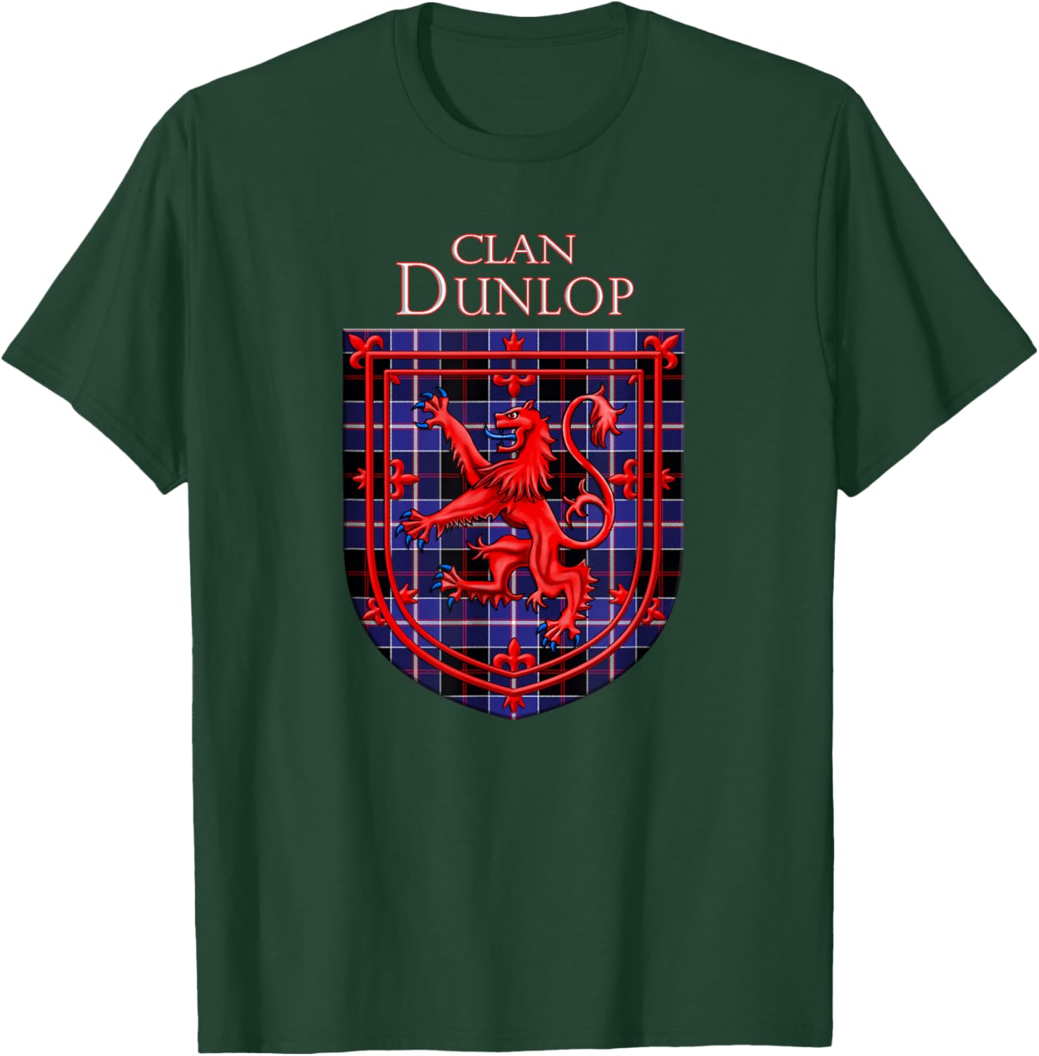 Dunlop Tartan Scottish Plaid Lion Rampant T-Shirt - T-Shirt | Forest