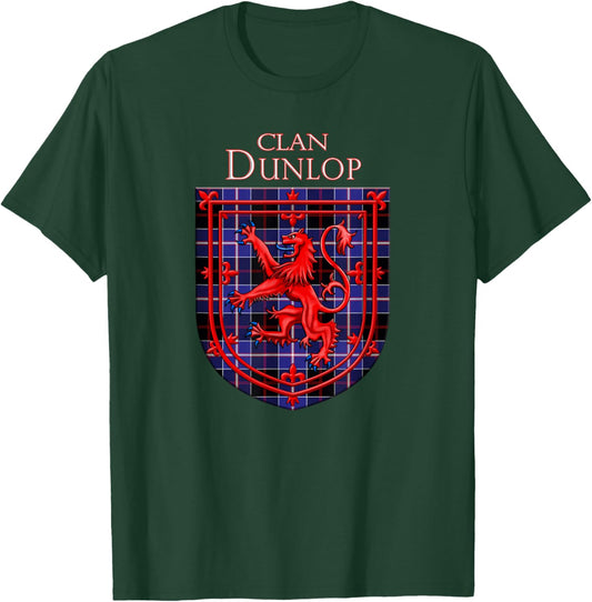 Dunlop Tartan Scottish Plaid Lion Rampant T-Shirt - T-Shirt | Forest