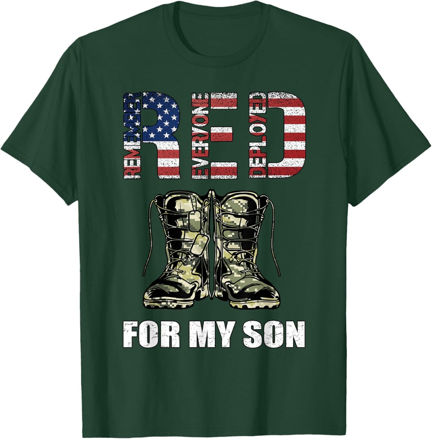 RED Friday For My Son Remember Everyone Deployed T-Shirt - T-Shirt | Forest