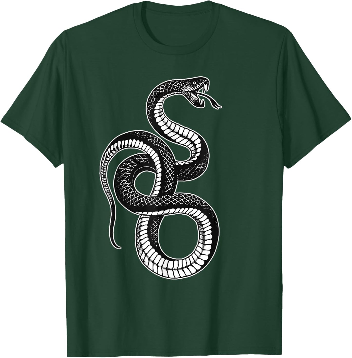 Snake x Serpent x Black Snake x Coil Blackwork T-Shirt - T-Shirt | Forest