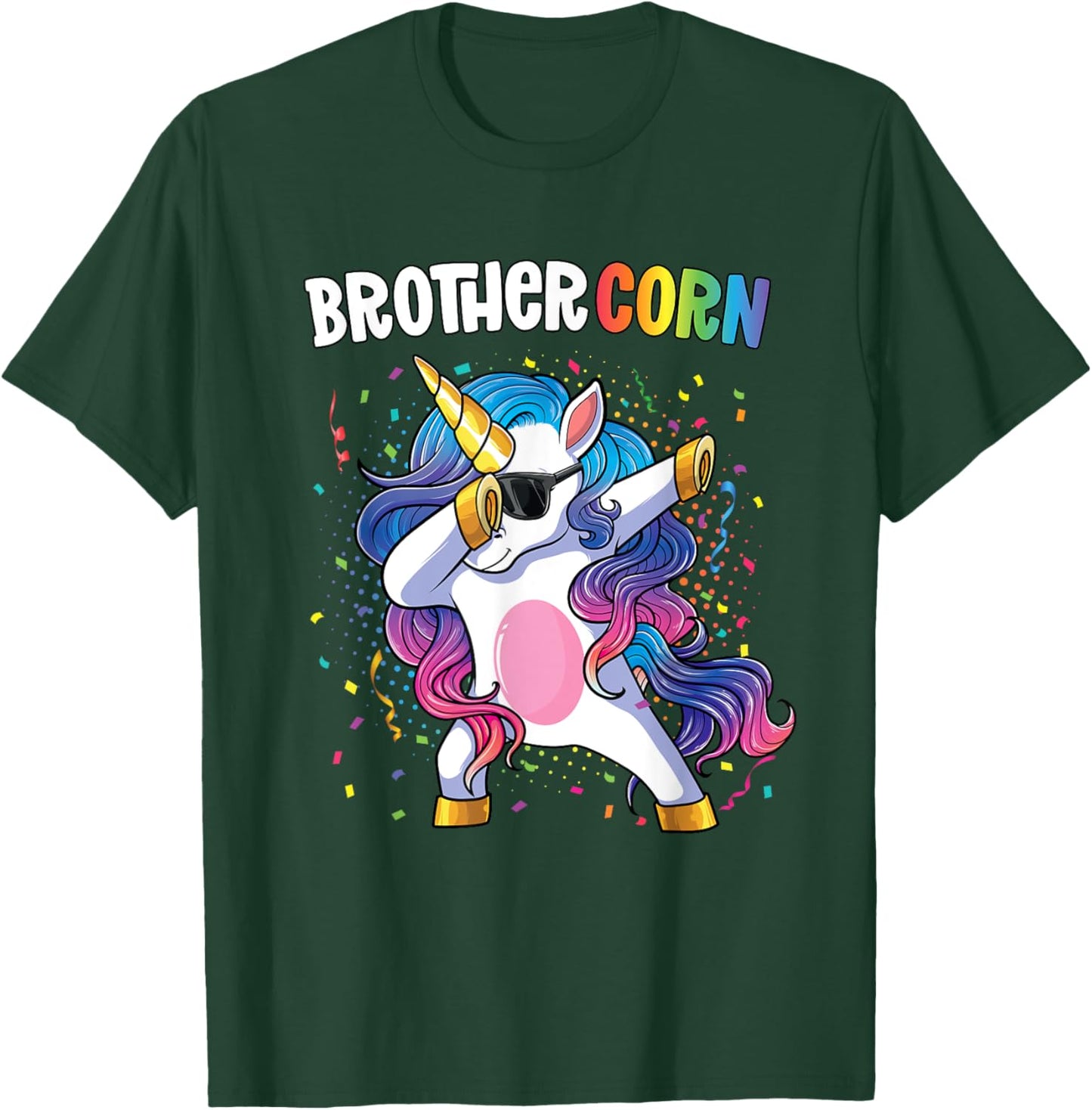 Brothercorn Boys Unicorn Birthday Dabbing Unicorn Brother T-Shirt - T-Shirt | Forest