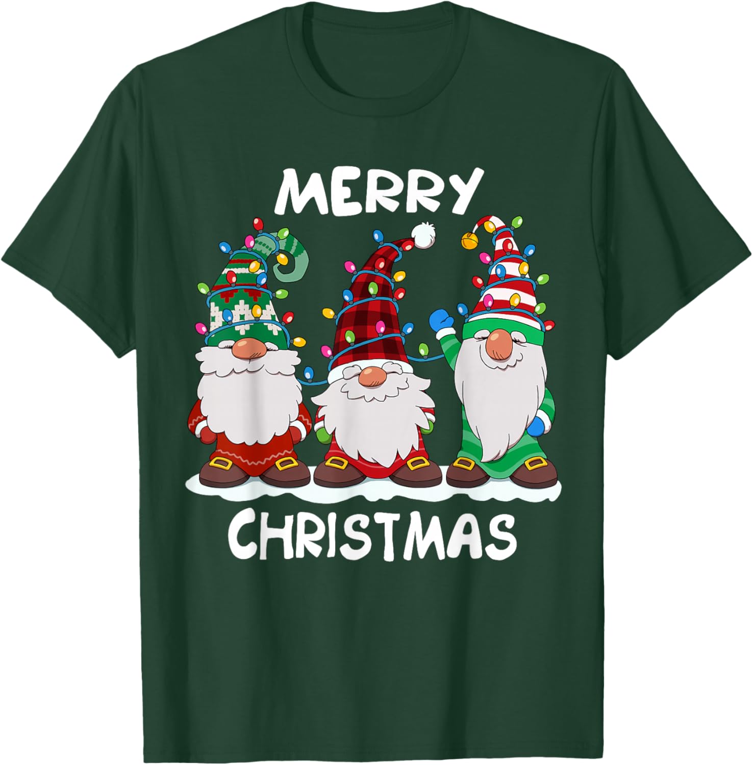 Merry Christmas Gnomes Xmas Family Men Women T-Shirt - T-Shirt | Forest
