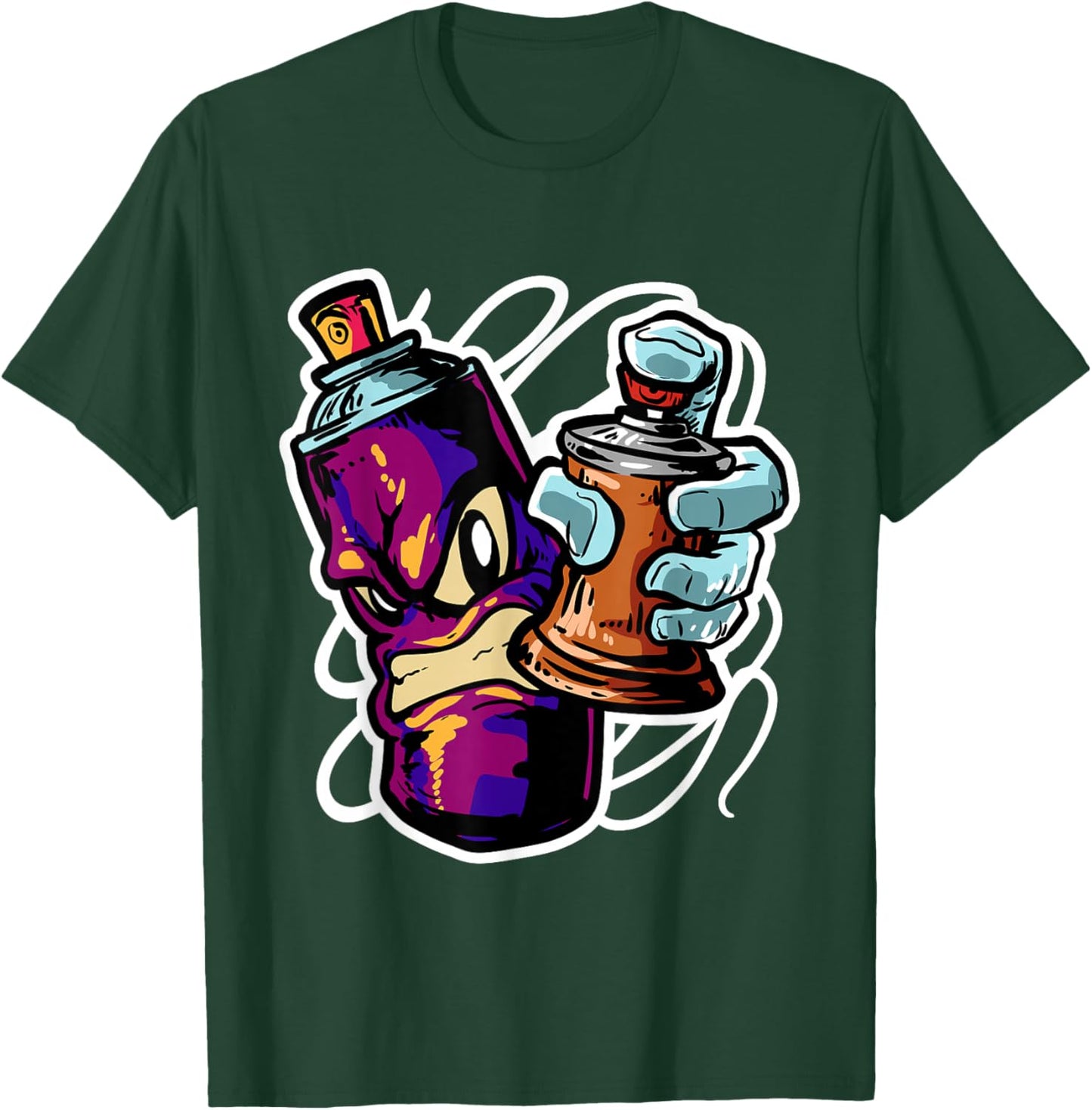 Graffiti Sprayer Street Artist Fat Cap Spray Can T-Shirt - T-Shirt | Forest