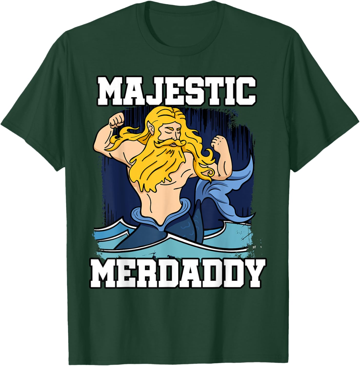 Majestic Merdaddy Mermaid Daddy Merman Merfolk Merpeople Dad T-Shirt - T-Shirt | Forest