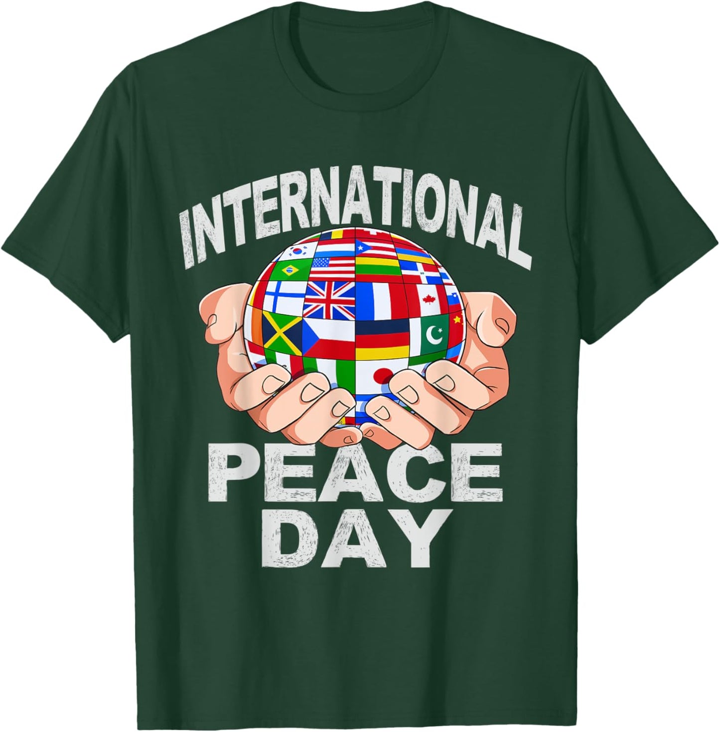 International World Peace Day National Flags United T-Shirt - T-Shirt | Forest