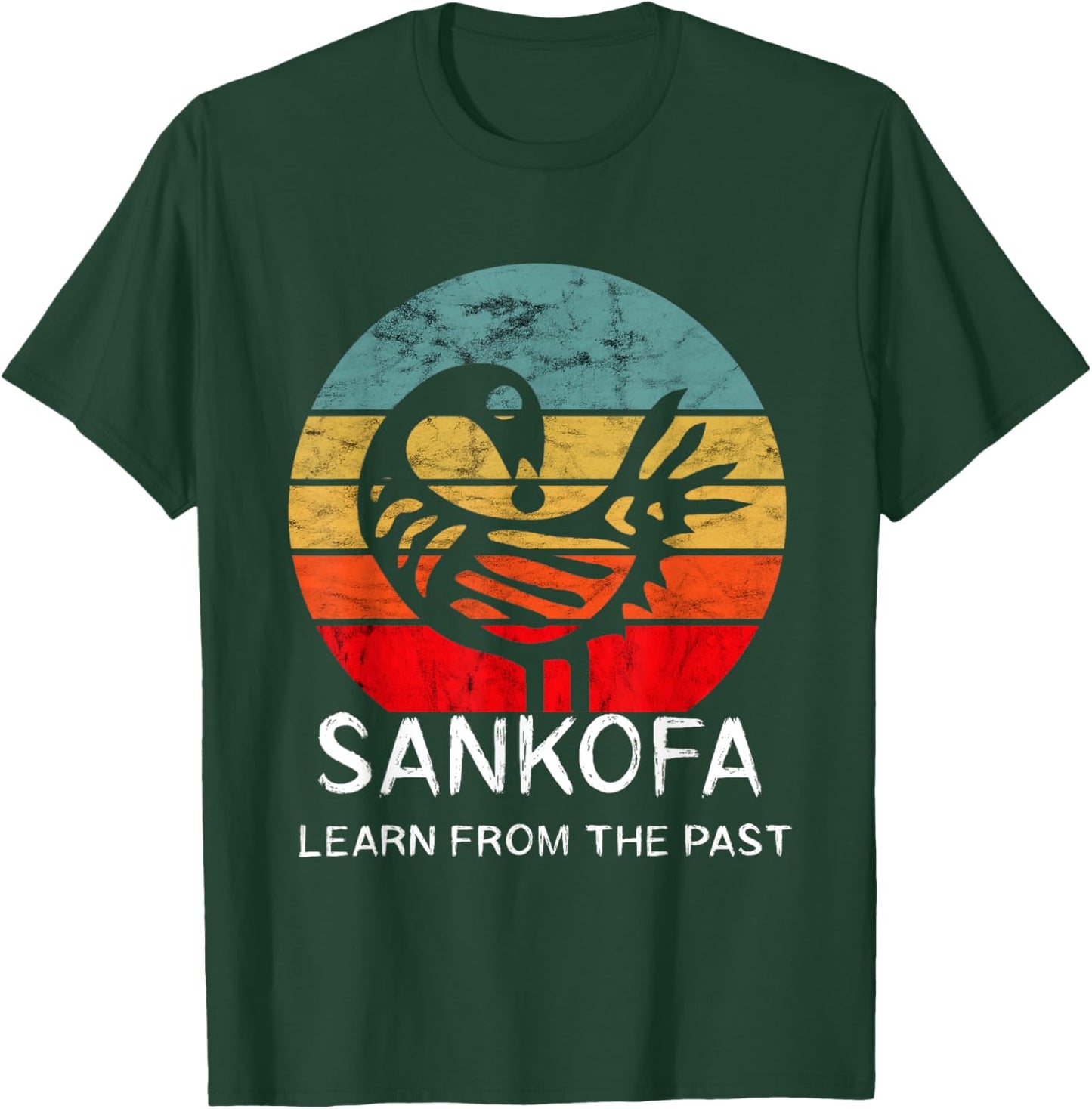 Sankofa Retro Vintage Learn From The Past African Bird T-Shirt - T-Shirt | Forest