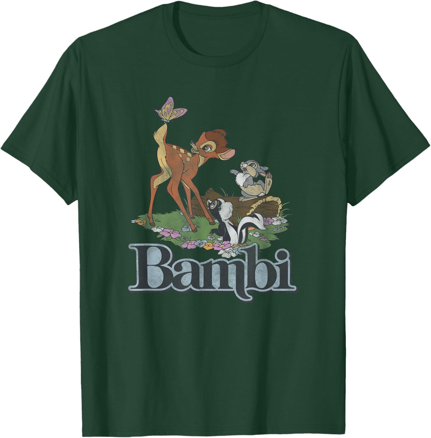 Disney Bambi Vintage Group Floral Poster T-Shirt - T-Shirt | Forest