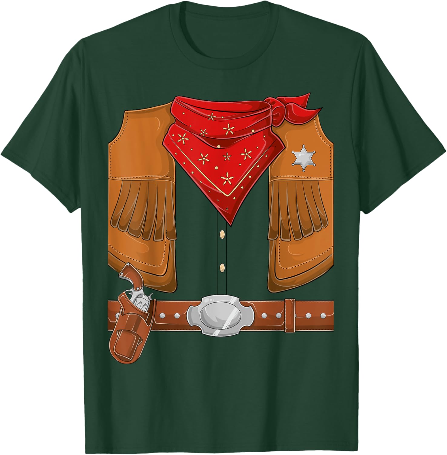Cowboy Halloween Costume Men Women Kids Cowboy Sherif T-Shirt - T-Shirt | Forest
