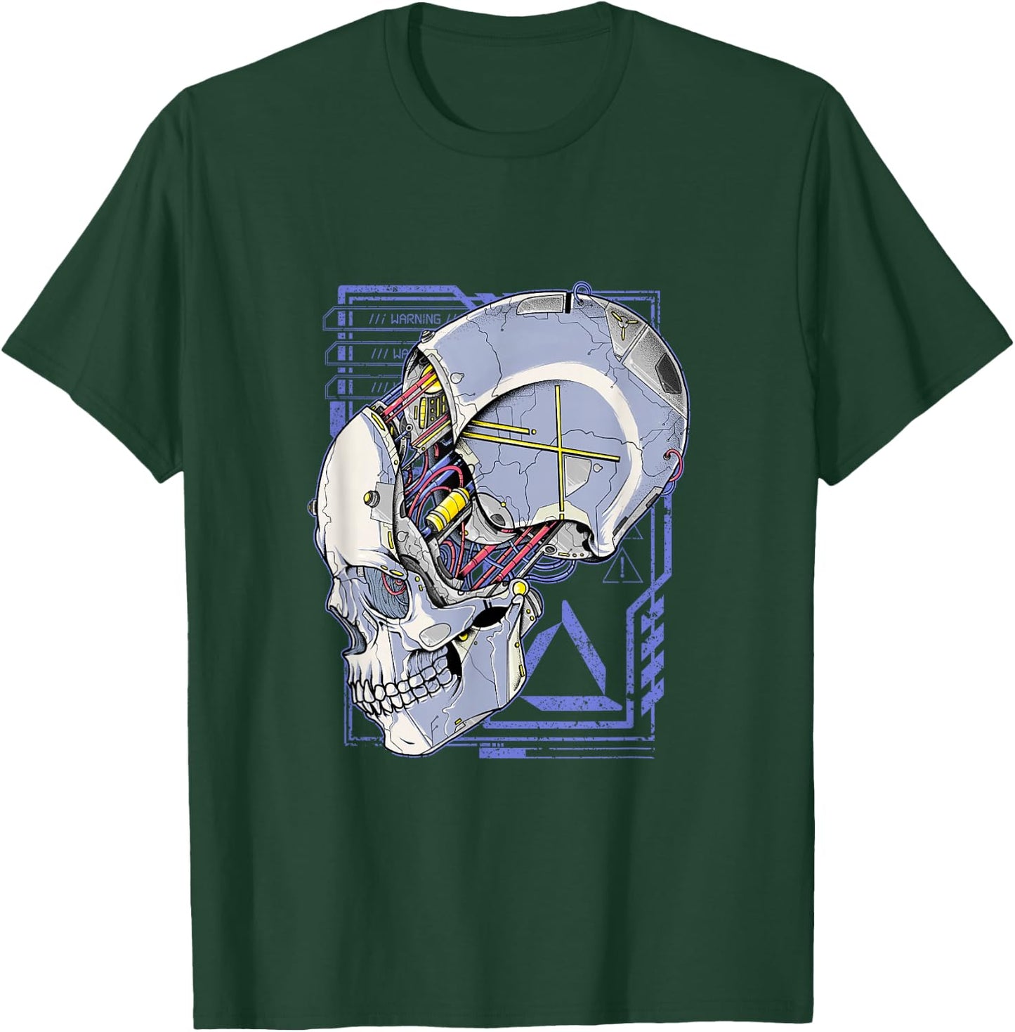 Cyberpunk Shirt Futuristic Robot Skull Dystopia Techwear T-Shirt - T-Shirt | Forest