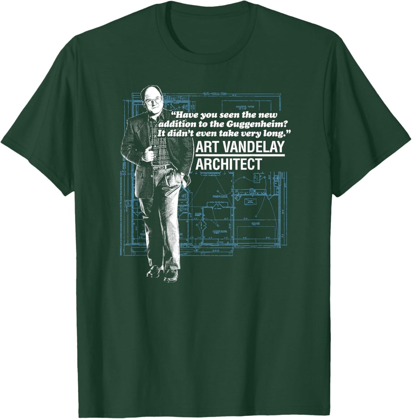 Seinfeld Art Vandelay Architect Floorplan Funny 90's TV Show T-Shirt - T-Shirt | Forest