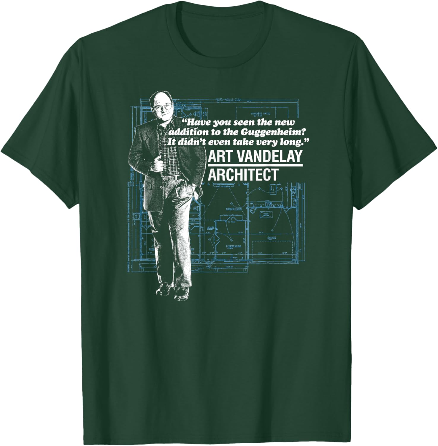 Seinfeld Art Vandelay Architect Floorplan Funny 90's TV Show T-Shirt - T-Shirt | Forest