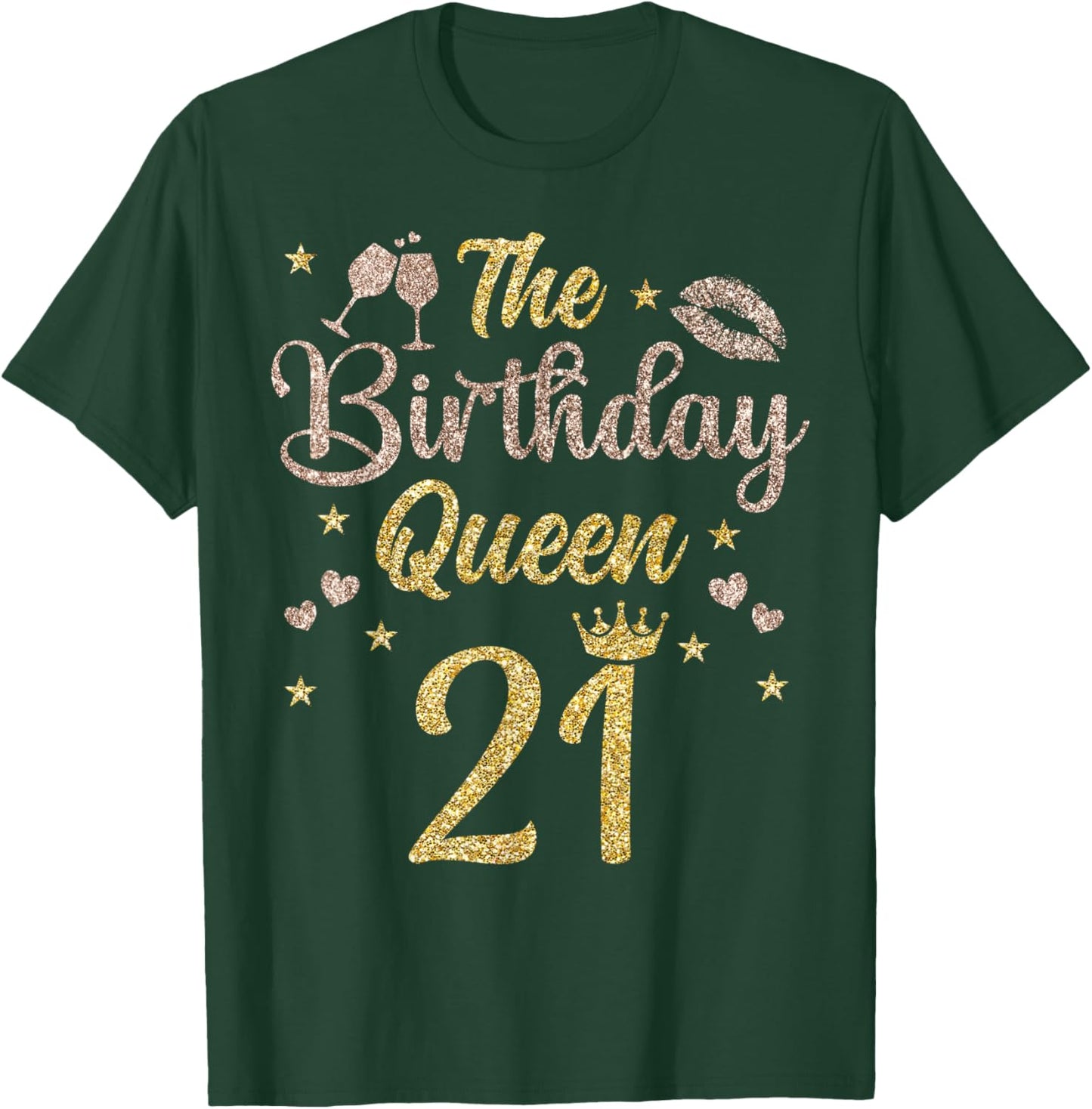 21 Years Bday Queen 21st Birthday Queen Twenty-One T-Shirt - T-Shirt | Forest