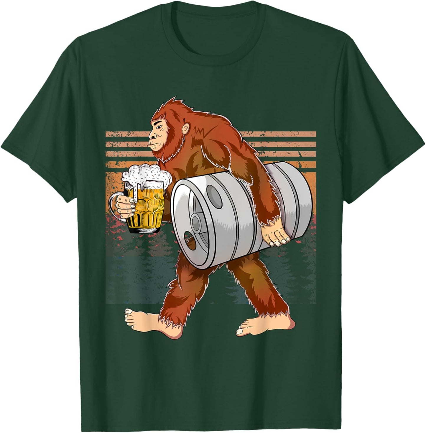Bigfoot Beer, Funny Bigfoot Loves Beer T-Shirt - T-Shirt | Forest