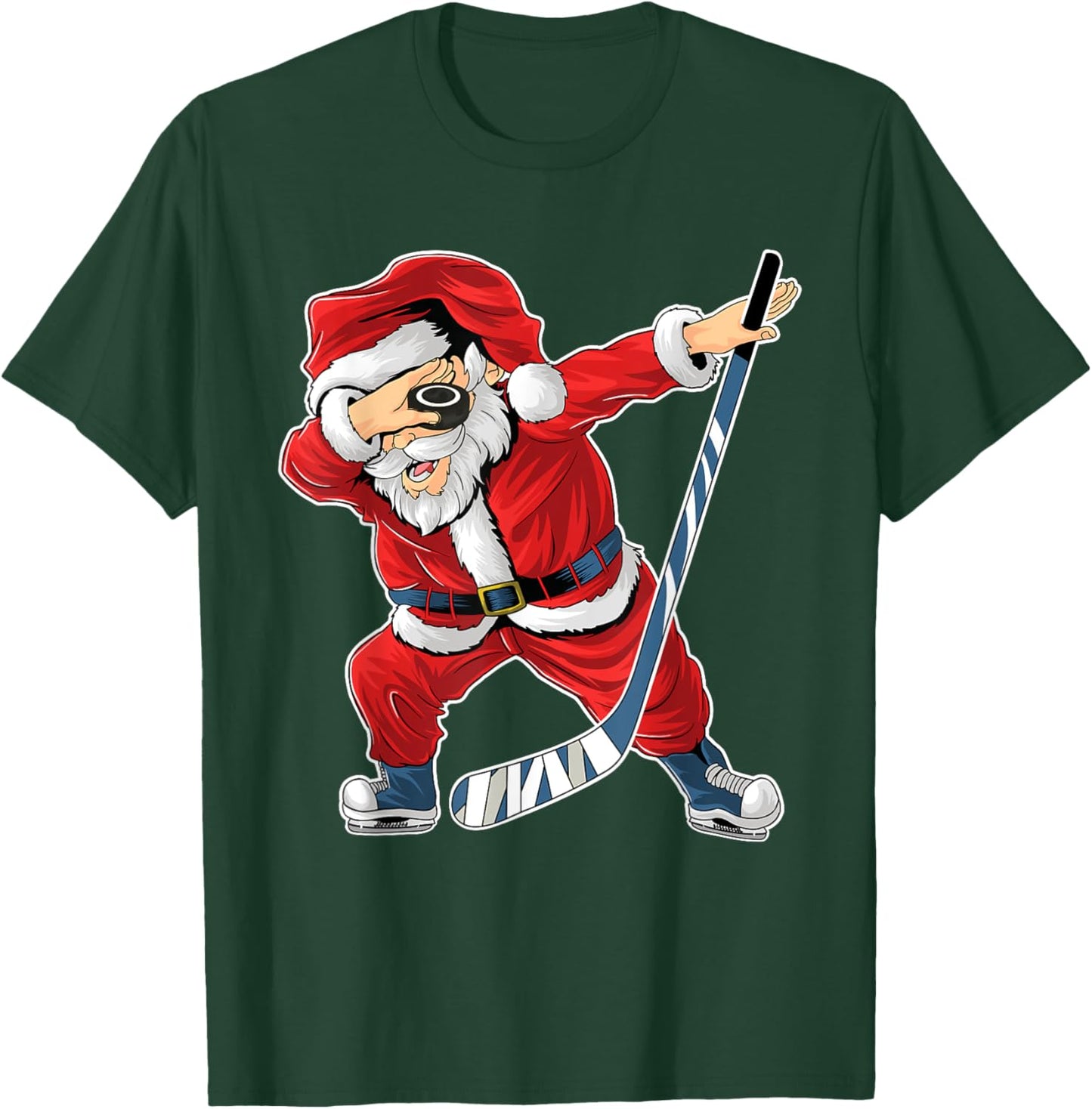 Ice Hockey Dabbing Santa Claus Hockey Player Christmas T-Shirt - T-Shirt | Forest